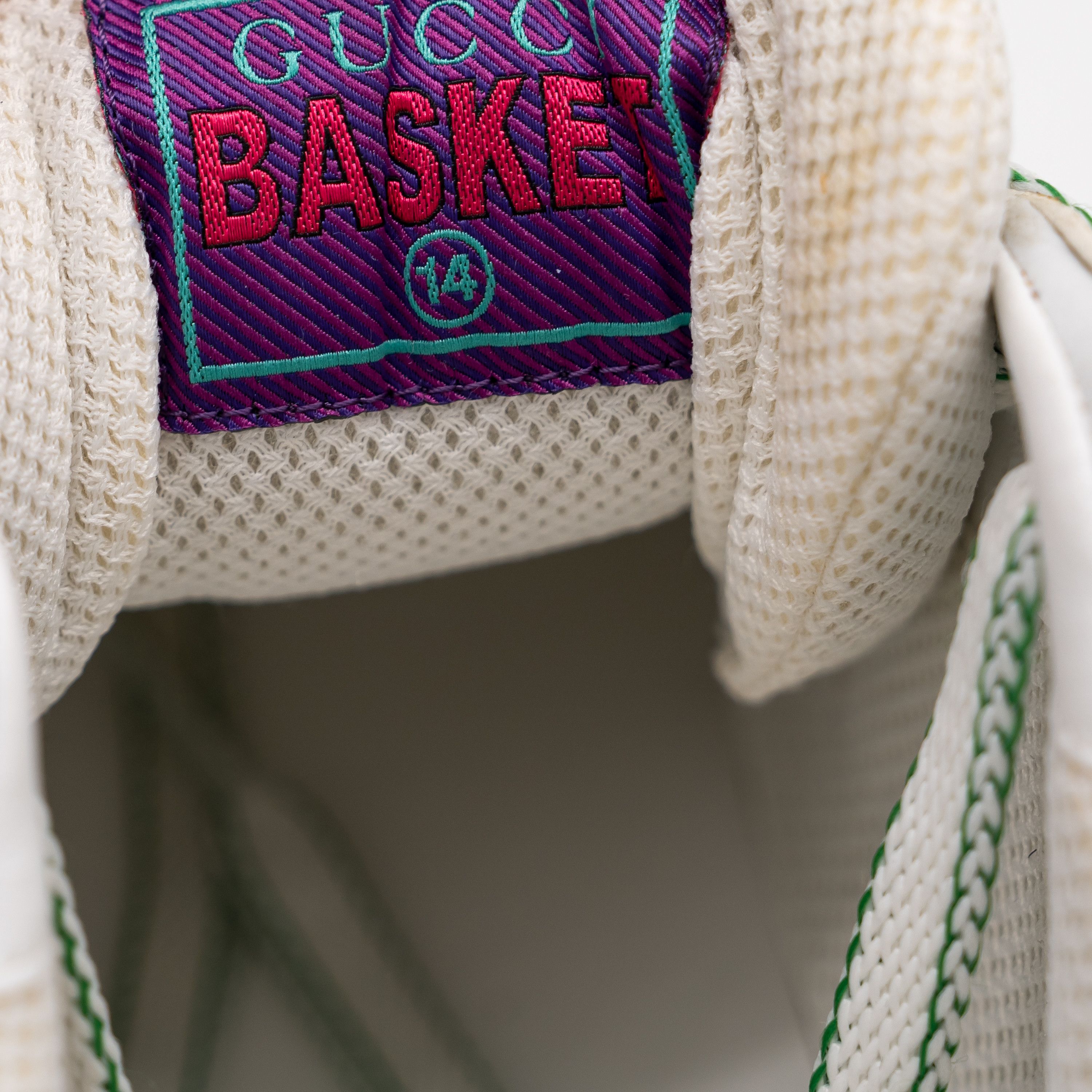 Gucci 14G 14.5 US Gucci Basket Low White Green Sneakers GG Size US 14 / EU 47 - 12 Thumbnail