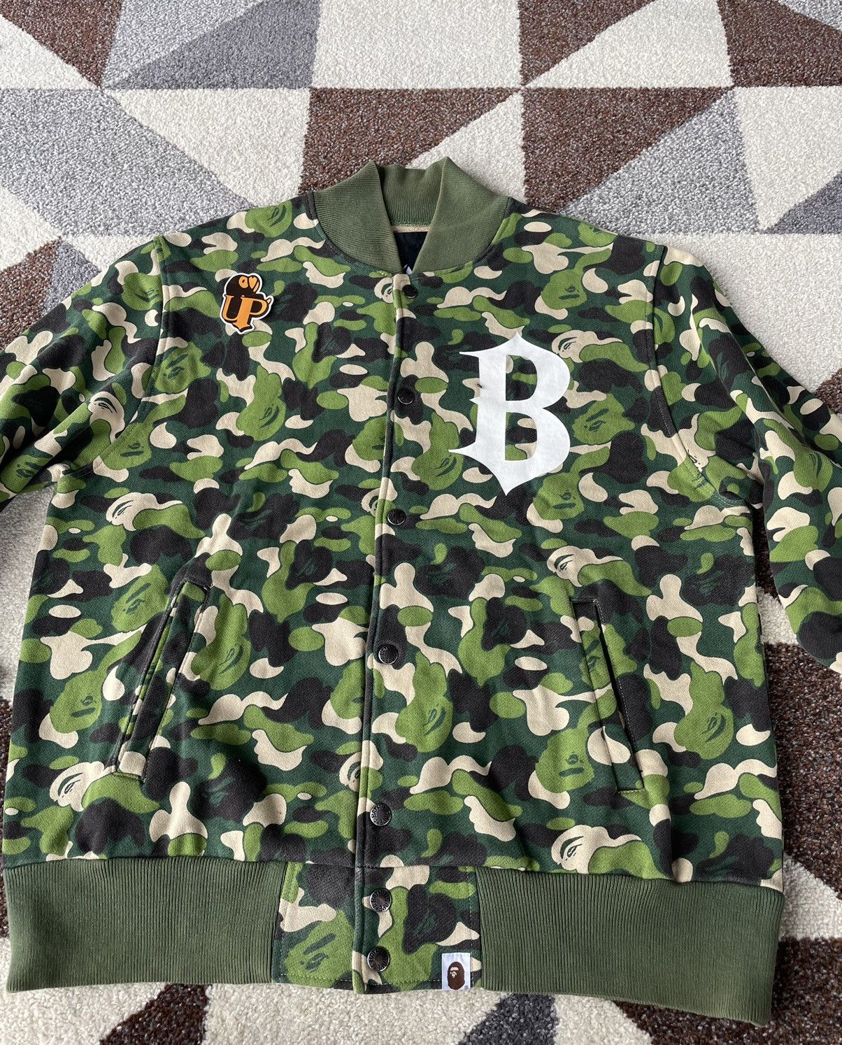 Bape OG Bape ABC Camo Green Sweat Varsity Jacket Size US M / EU 48-50 / 2 - 4 Thumbnail