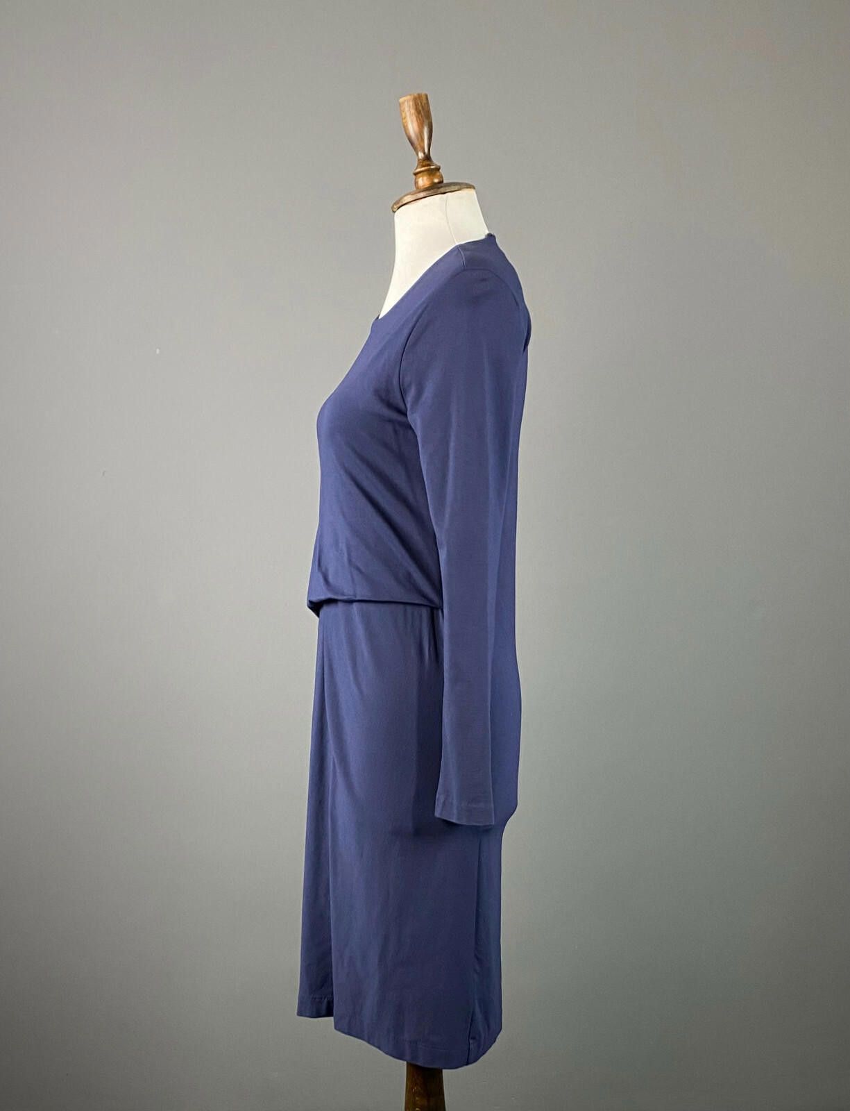Cos Cos Navy Blue Long Sleeve Bodycon A-Line Midi Dress Size S Size S / US 4 / IT 40 - 4 Thumbnail