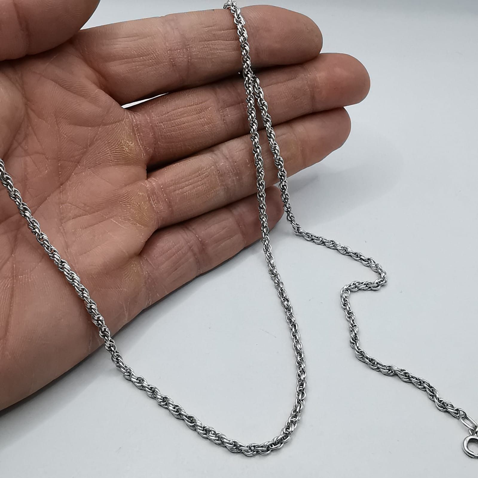Sterling Silver Vintage Jewelry Chain, 925 Sterling Silver, Signed 13,43g Size ONE SIZE - 3 Thumbnail