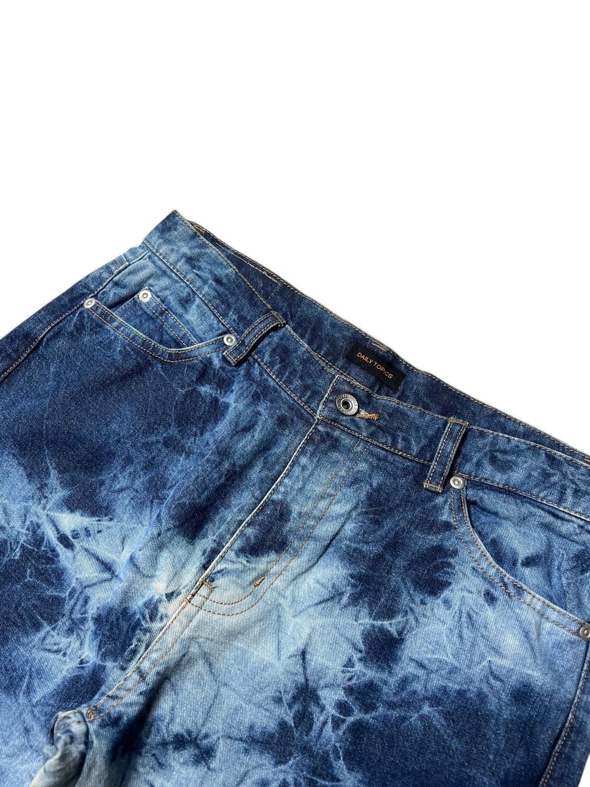 Japanese Brand 2000s Daily Topics Acid Washed Flared Pants Size US 30 / EU 46 - 4 Thumbnail