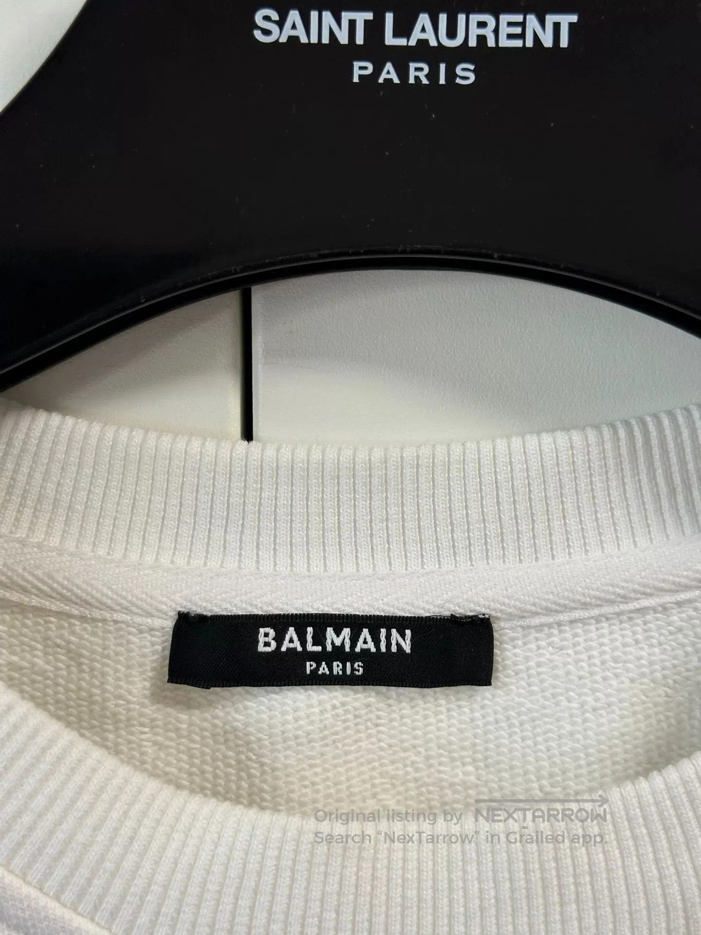 Balmain balmain white logo sweatshirt with plush texture. Size US M / EU 48-50 / 2 - 5 Thumbnail