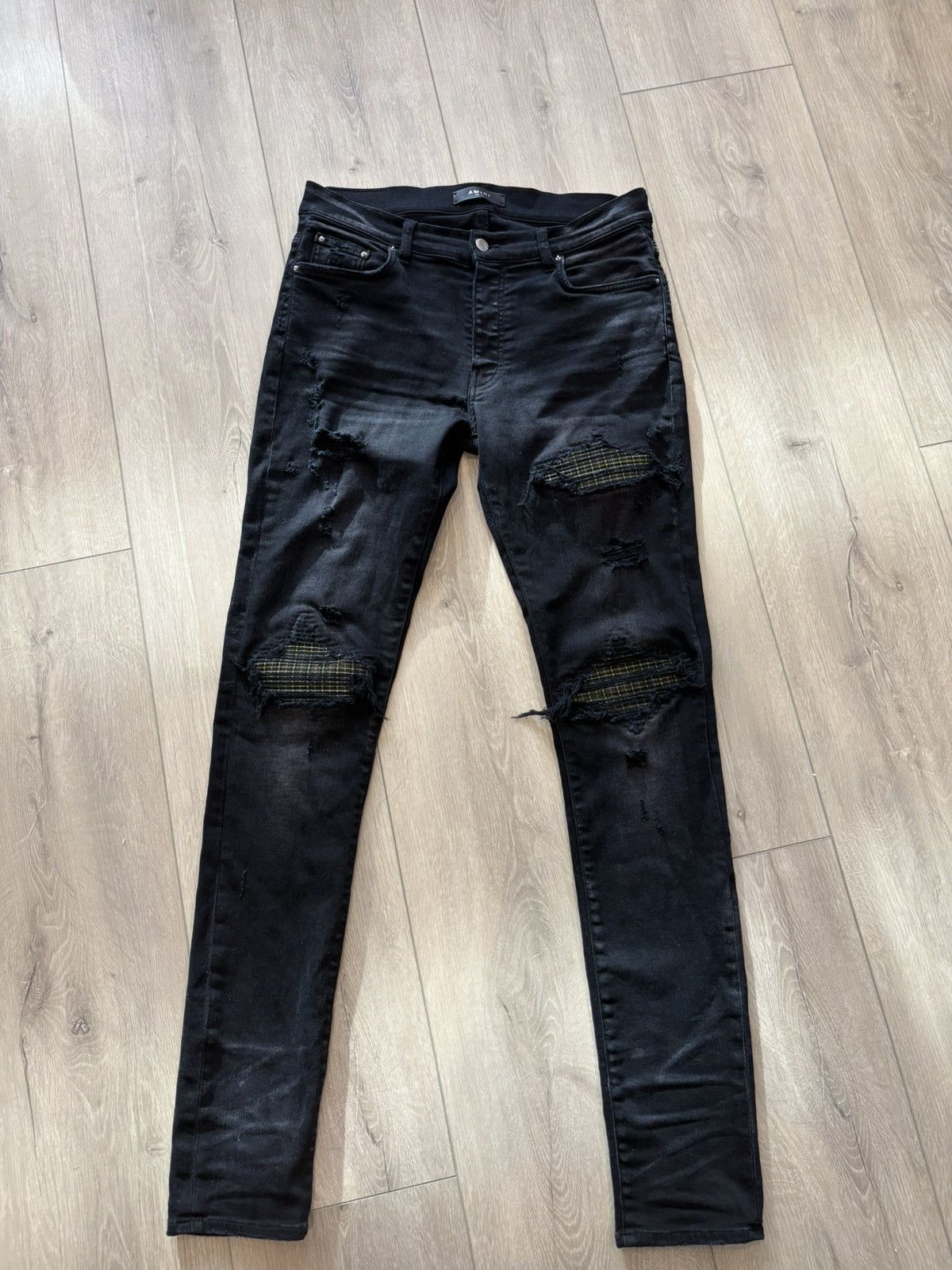 Amiri Black Amiri Plaid Patch Mx1 jeans Size US 33 - 2 Thumbnail