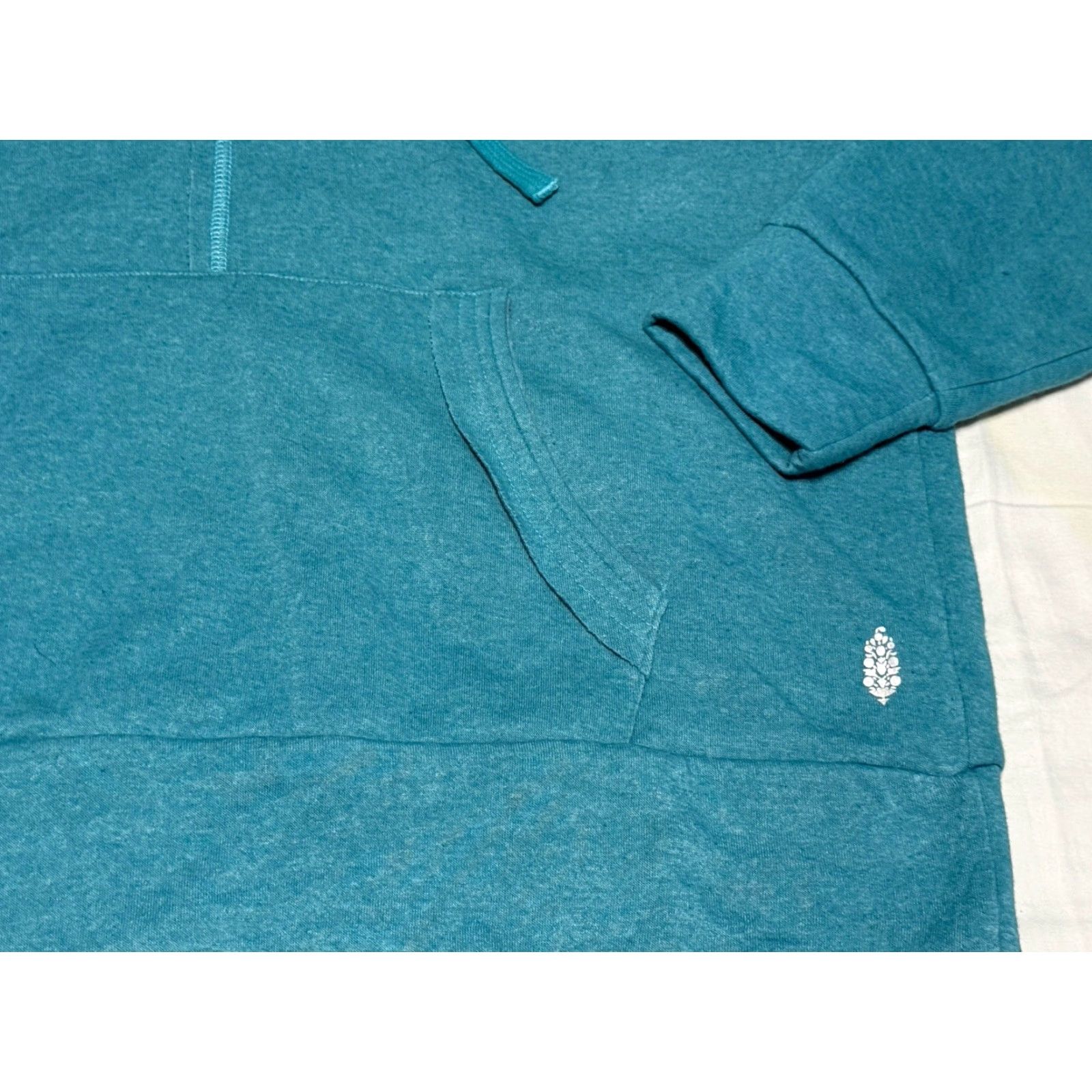 Free People FREE PEOPLE Movement Untamed Teal Hoodie Sweatshirt - Pullover Long Sleeve Hooded - M - Women - Solid Fleece Cotton Blend - All Seasons - Boho 70s Size M / US 6-8 / IT 42-44 - 4 Thumbnail