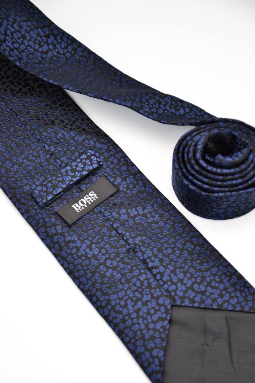 Hugo Boss HUGO BOSS Silk tie Dark Blue Size ONE SIZE - 3 Thumbnail
