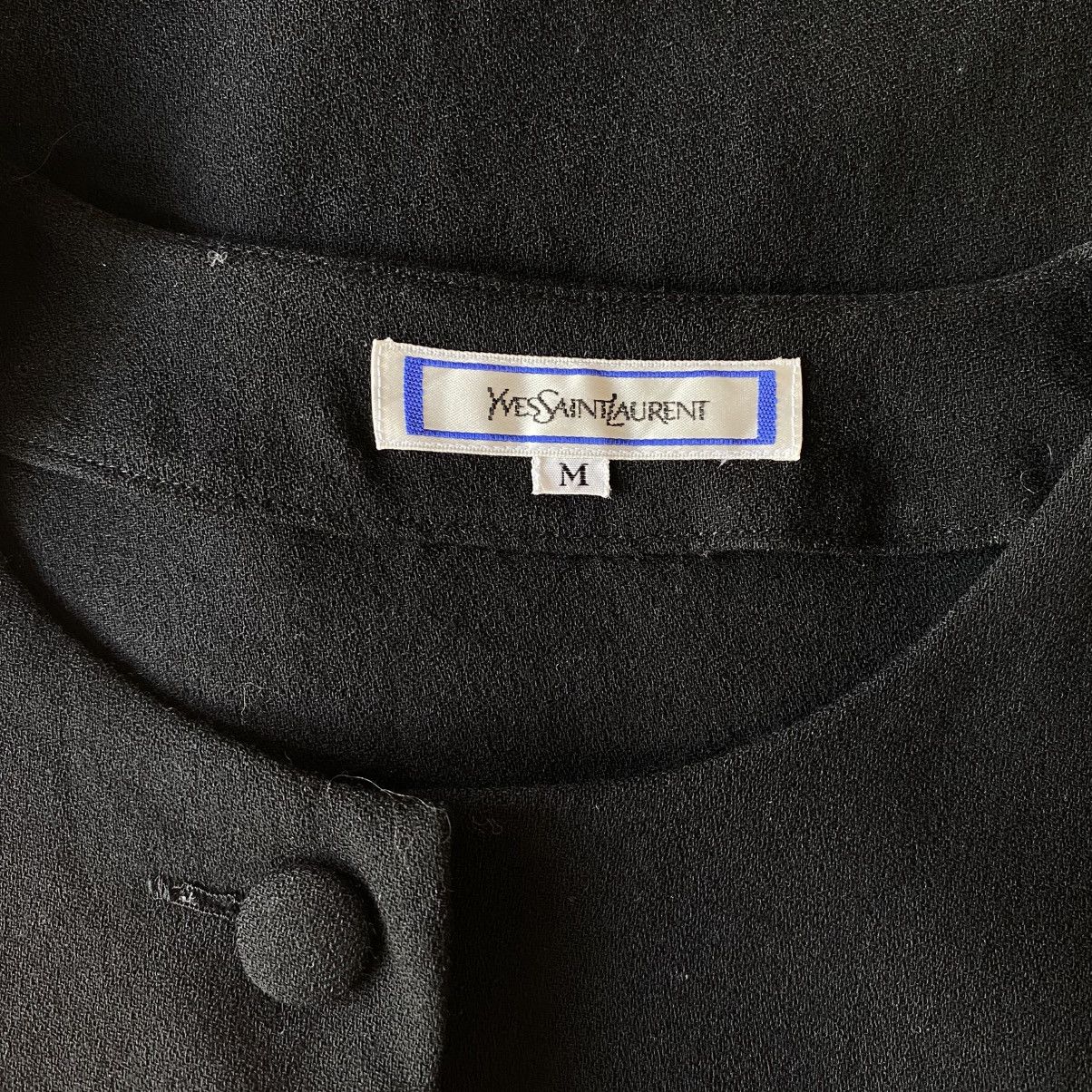 Yves Saint Laurent YVES SAINT LAURENT Black Button-Front Blouse 3/4 Sleeves Size M / US 6-8 / IT 42-44 - 3 Thumbnail