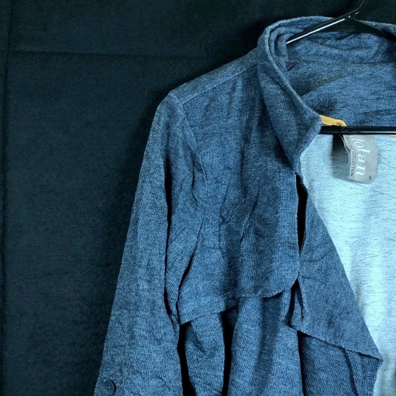 Vintage Dolman Womens Jacket Blue Open Front Long Sleeve Waterfall Casual Medium Jacket Size M / US 6-8 / IT 42-44 - 4 Thumbnail