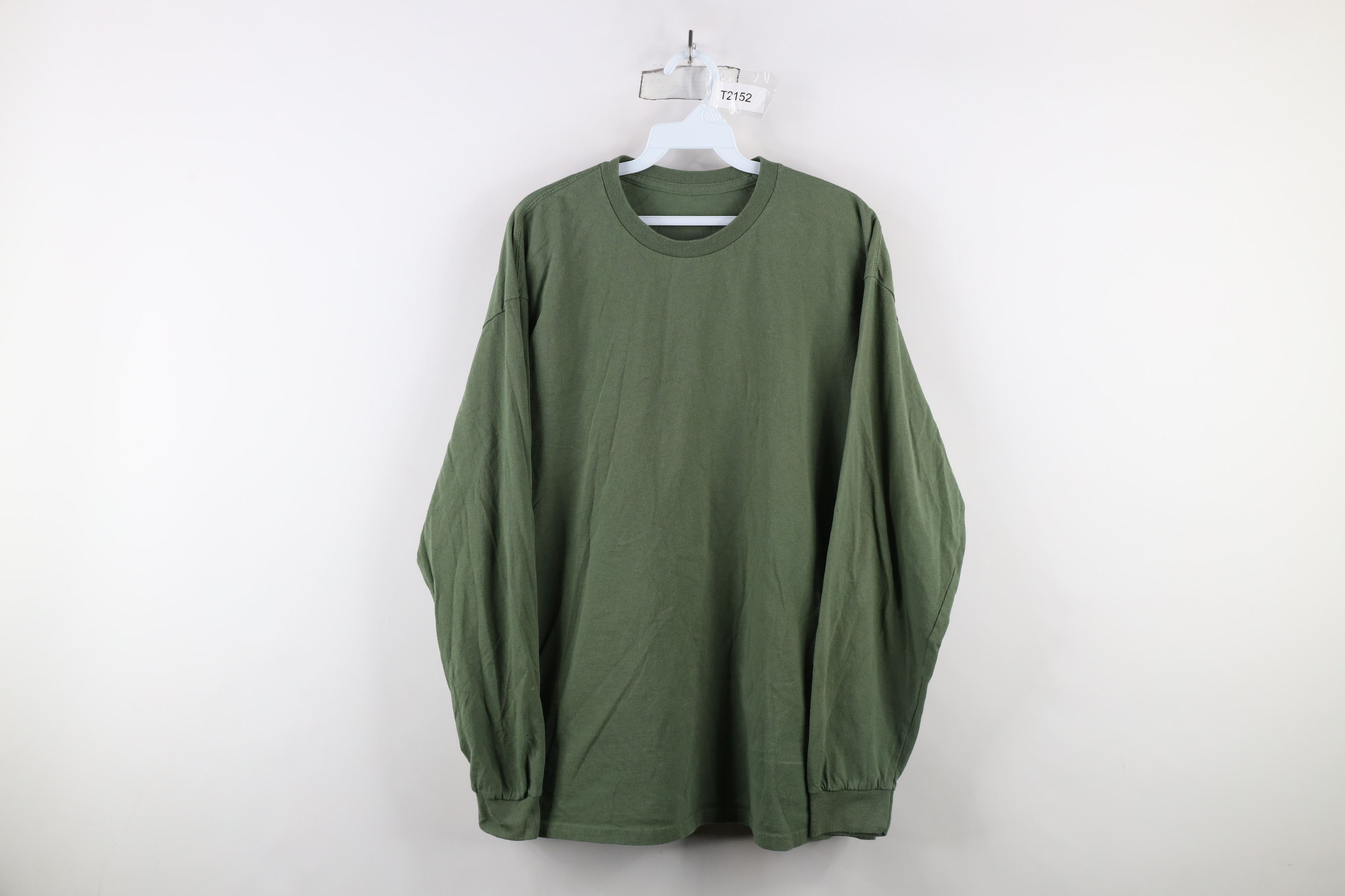 Vintage Vintage 90s Streetwear Long Sleeve T-Shirt Green Cotton Size US XL / EU 56 / 4 - 1 Thumbnail