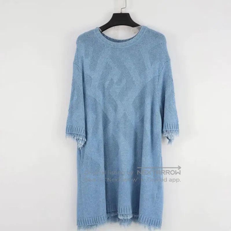 Fendi Fendi Blue Short Sleeve Knit Shirt for Men . Size US XL / EU 56 / 4 - 1 Thumbnail