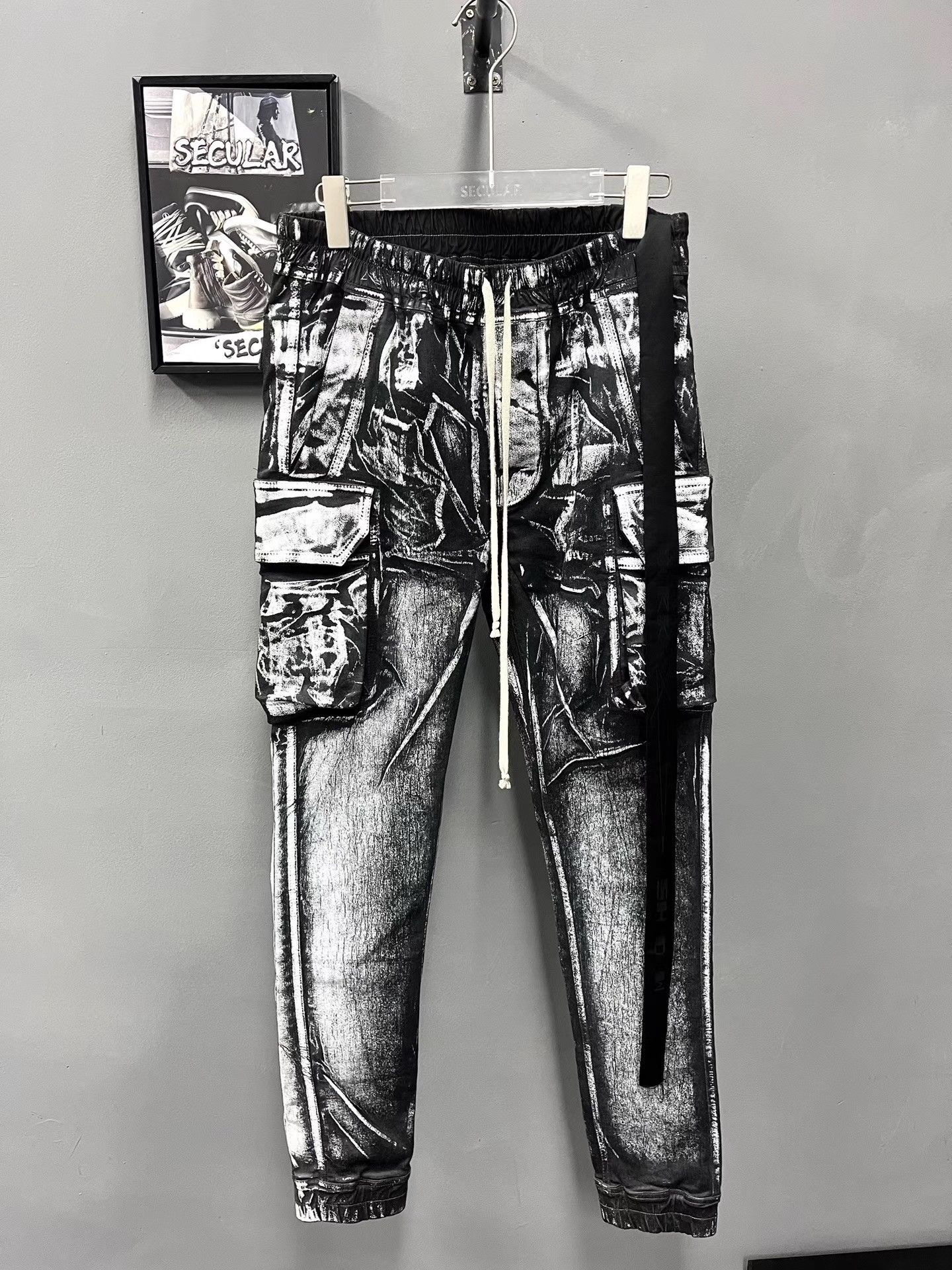 Rick Owens Rick Owens Painted Cargo Pants K34 Size US 35 - 1 Thumbnail