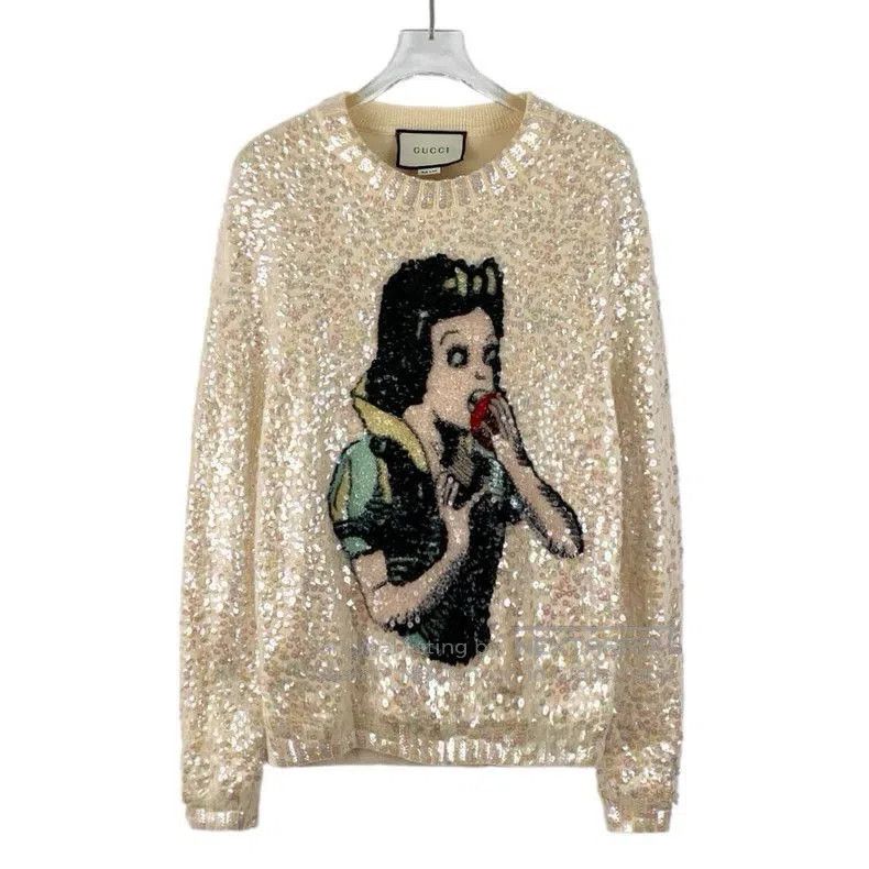 Gucci Gucci Beige Sequin Snow White Sweater. Size US S / EU 44-46 / 1 - 1 Thumbnail
