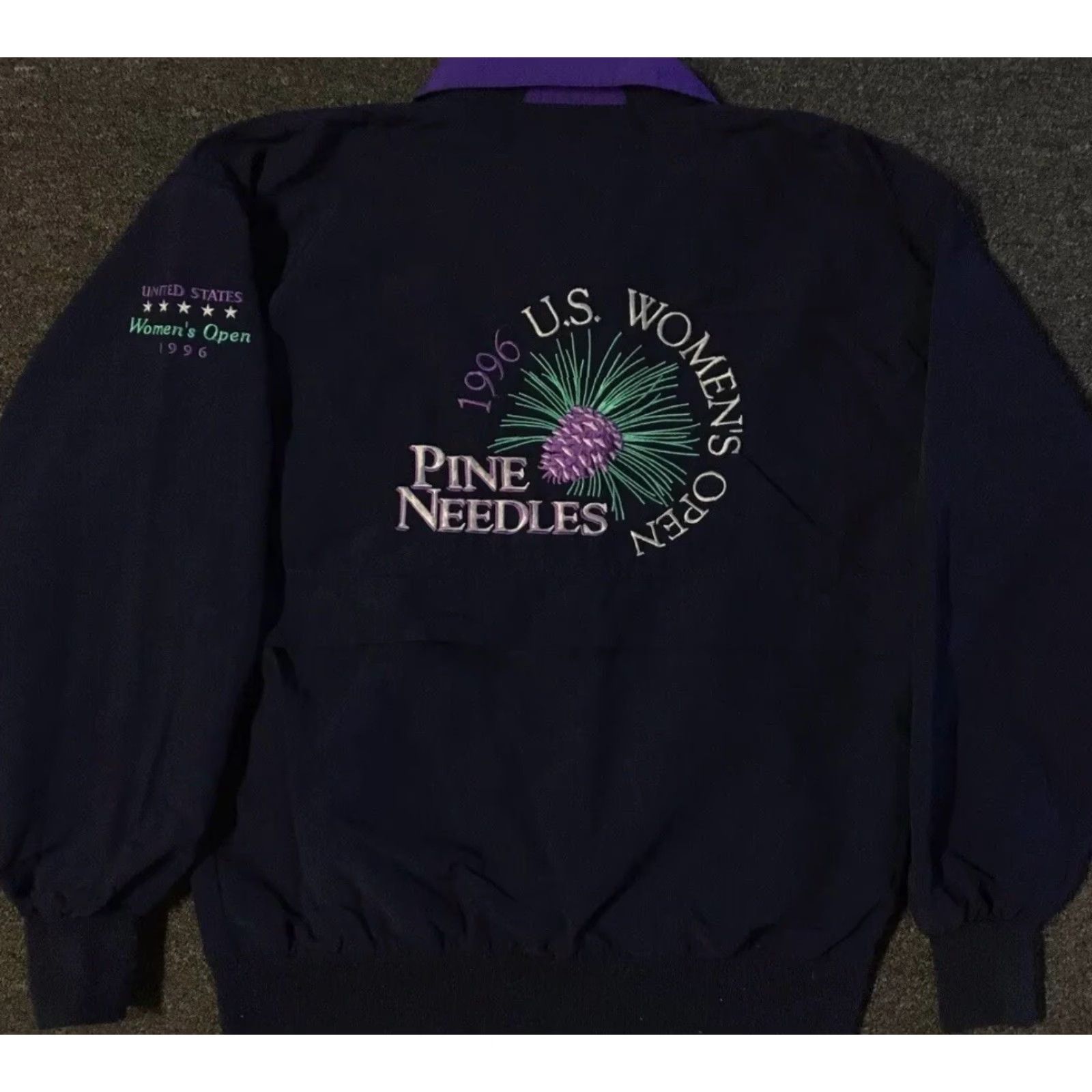 PGA Tour VINTAGE 90s US Womens Open Pine Needles Golf Jacket S Blue Nike ACG Bulls Bomber Jacket Sports USA University College Grunge Retro 80s 90s Size S / US 4 / IT 40 - 2 Thumbnail