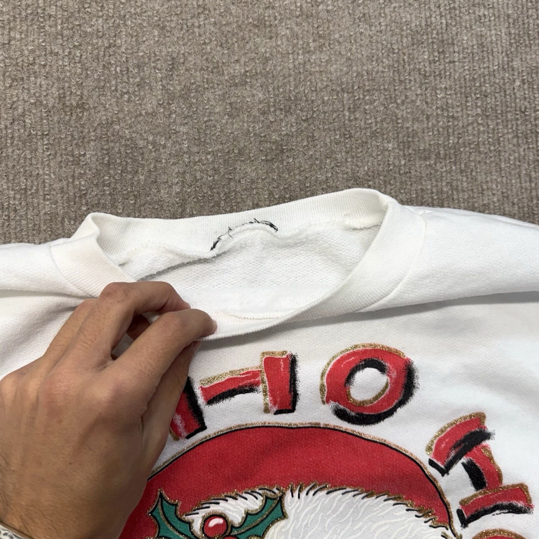 Vintage VINTAGE Santa Ugly Christmas Sweatshirt Mens XL Short Sleeve Fleece 80s Merry Size US XL / EU 56 / 4 - 3 Thumbnail