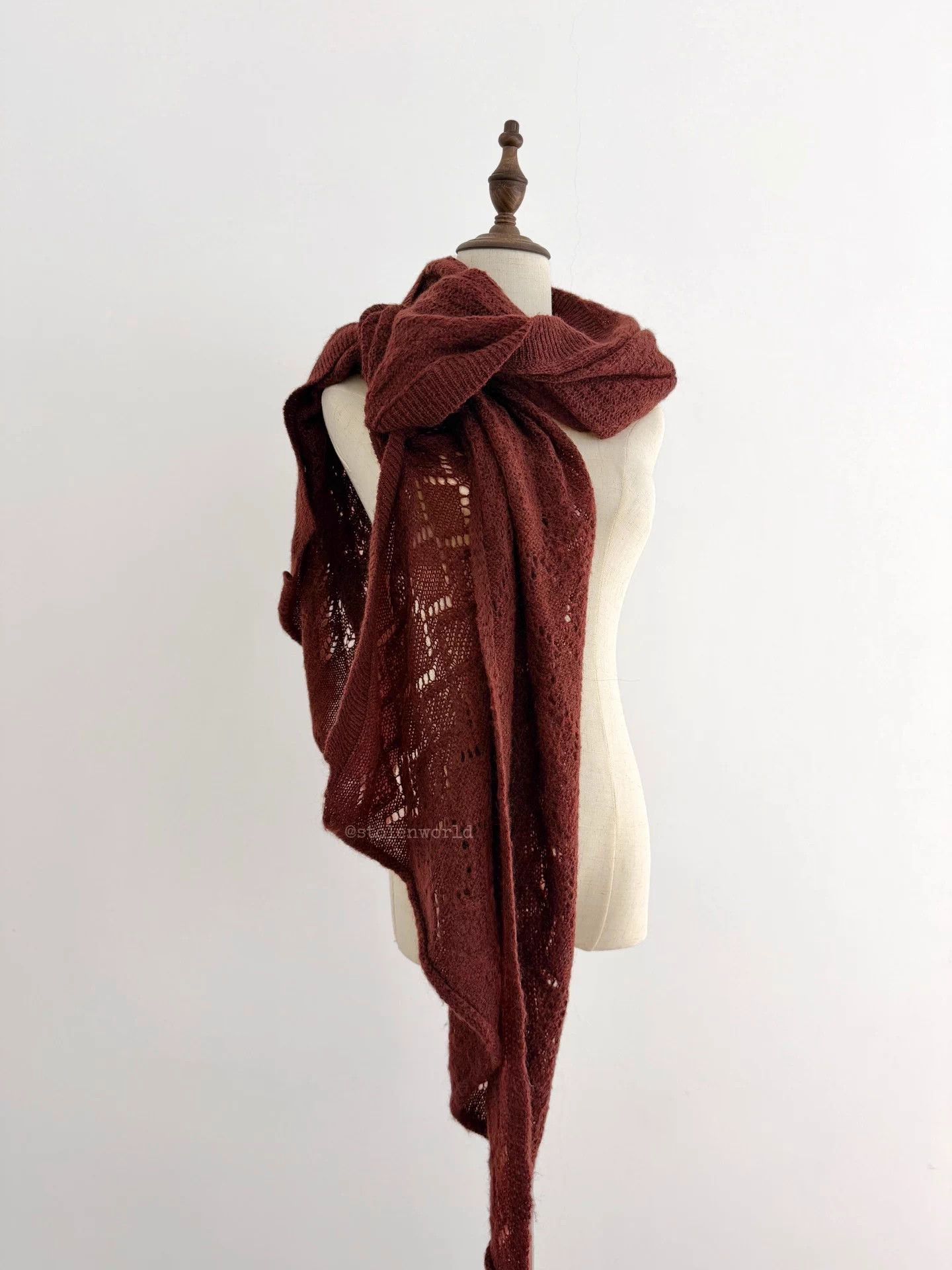Yohji Yamamoto Yohji Yamamoto Deformed Mohair Blend Knit Stole Size ONE SIZE - 1 Thumbnail