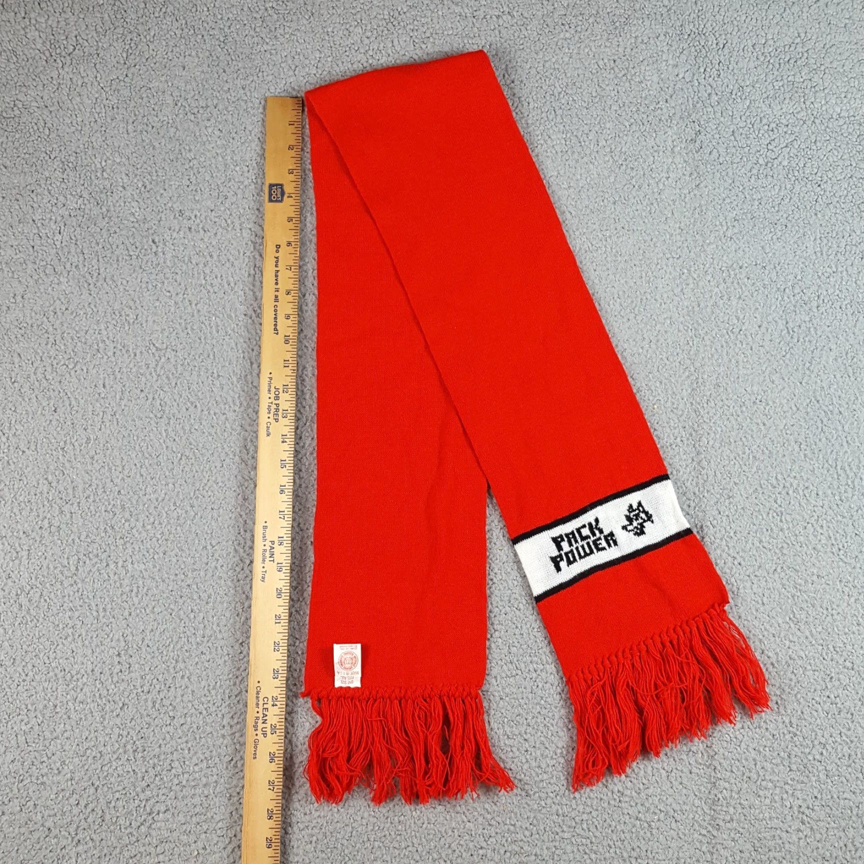 Vintage VINTAGE 80s Ice Inc NCSU Wolf Pack Scarf Red Cotton Fringe Tassel Retro College Football Unisex Size ONE SIZE - 4 Thumbnail