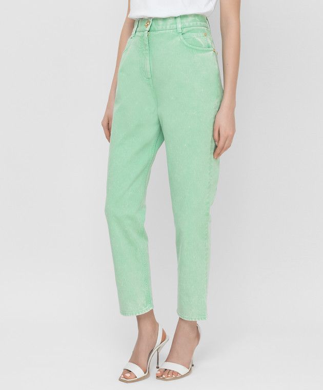 Balmain o1y0625 Denim Pant in Light Green Size 30" / US 8 / IT 44 - 3 Thumbnail