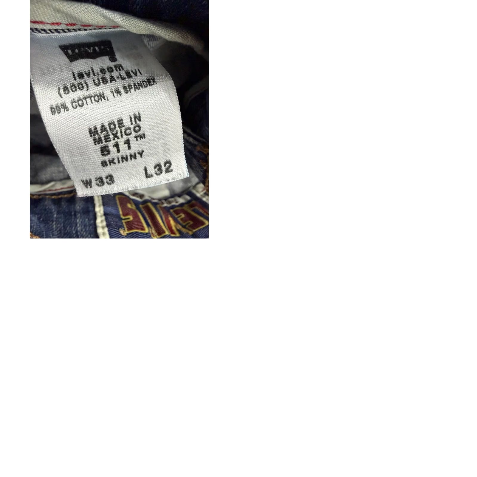Levi's VINTAGE Levi's 511 Jeans Men Skinny 33x32 Blue Regular Fit Zip Size US 33 - 10 Thumbnail
