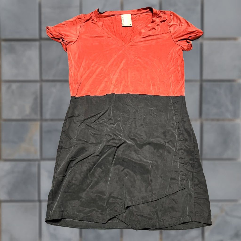 Anthropologie Anthropologie Dolan Dress Women Medium Sleeveless Cupro Black Orange A-Line Knee Length Dress Womens Size M / US 6-8 / IT 42-44 - 1 Thumbnail