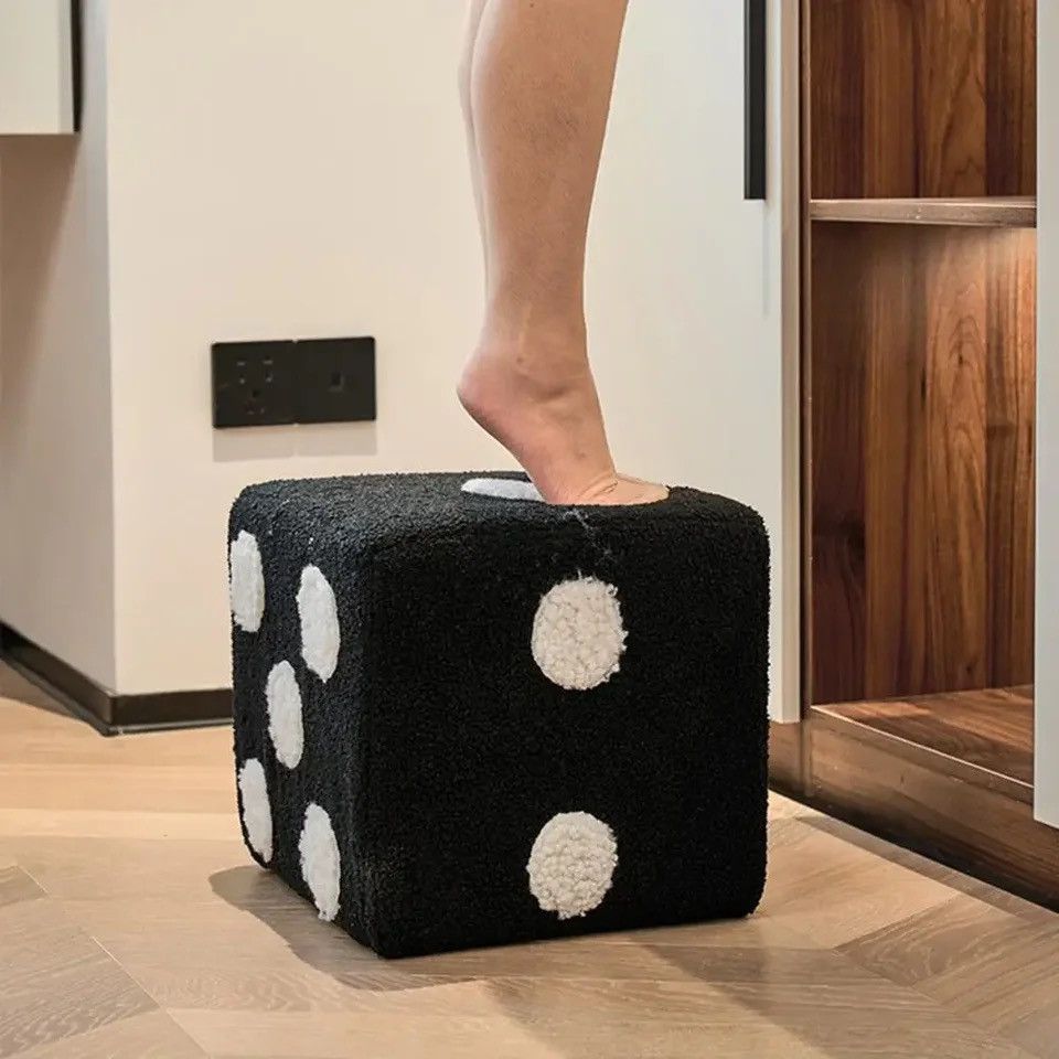 Vintage Soft Dices Stool Cubic Mobile Furniture Change Shoe Stool Size ONE SIZE - 1 Thumbnail