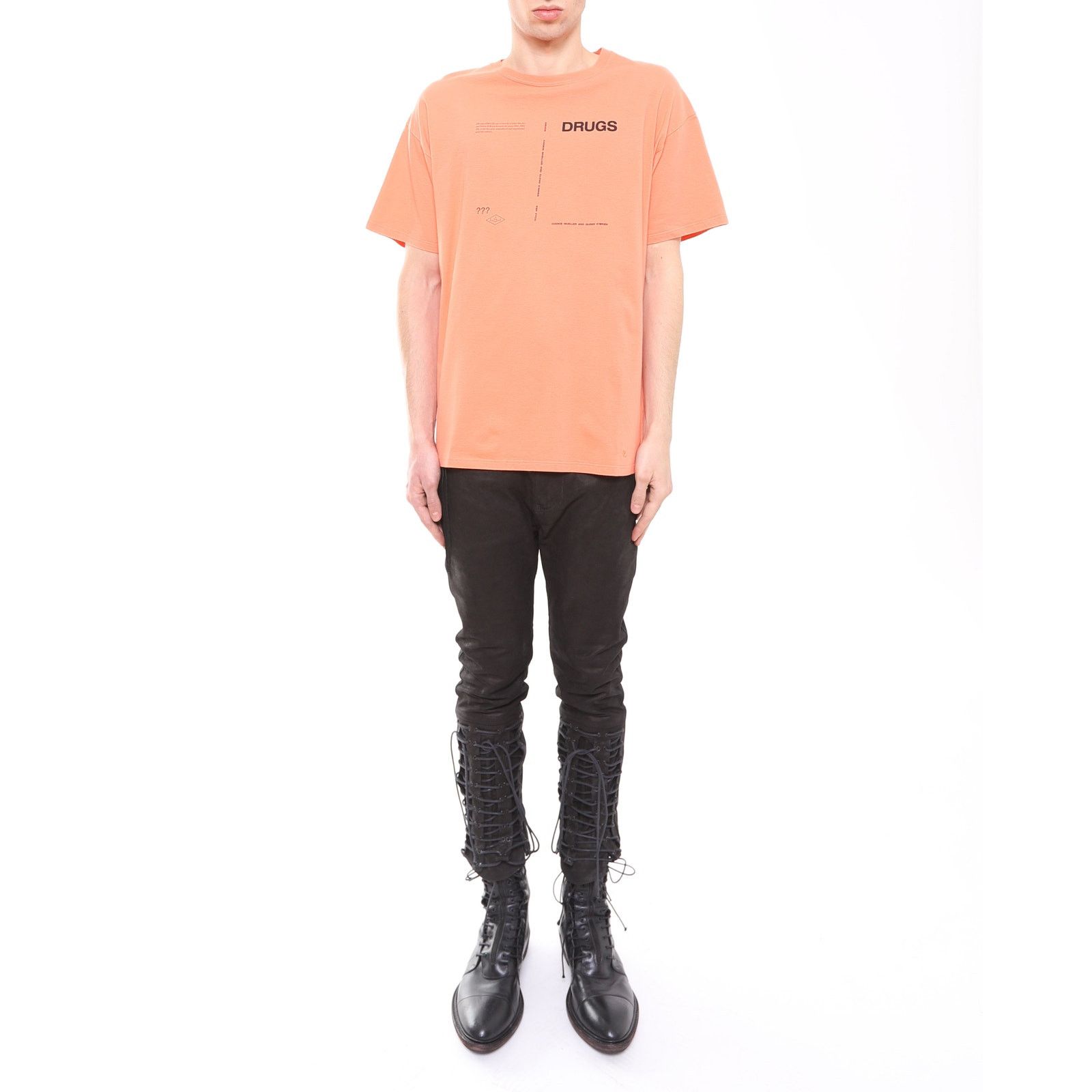 Raf Simons SS19 Drugs Print T-Shirt in Orange Cotton Size US S / EU 44-46 / 1 - 6 Thumbnail