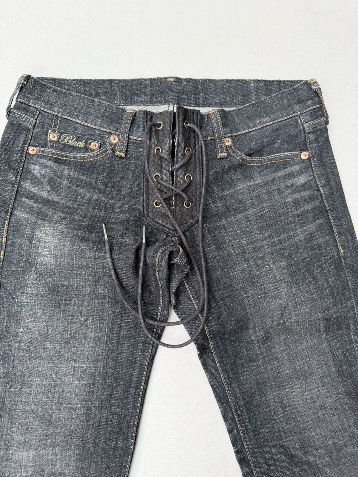 Japanese Brand BLACK by moussy Lace up flare jeans Size US 28 / EU 44 - 2 Thumbnail