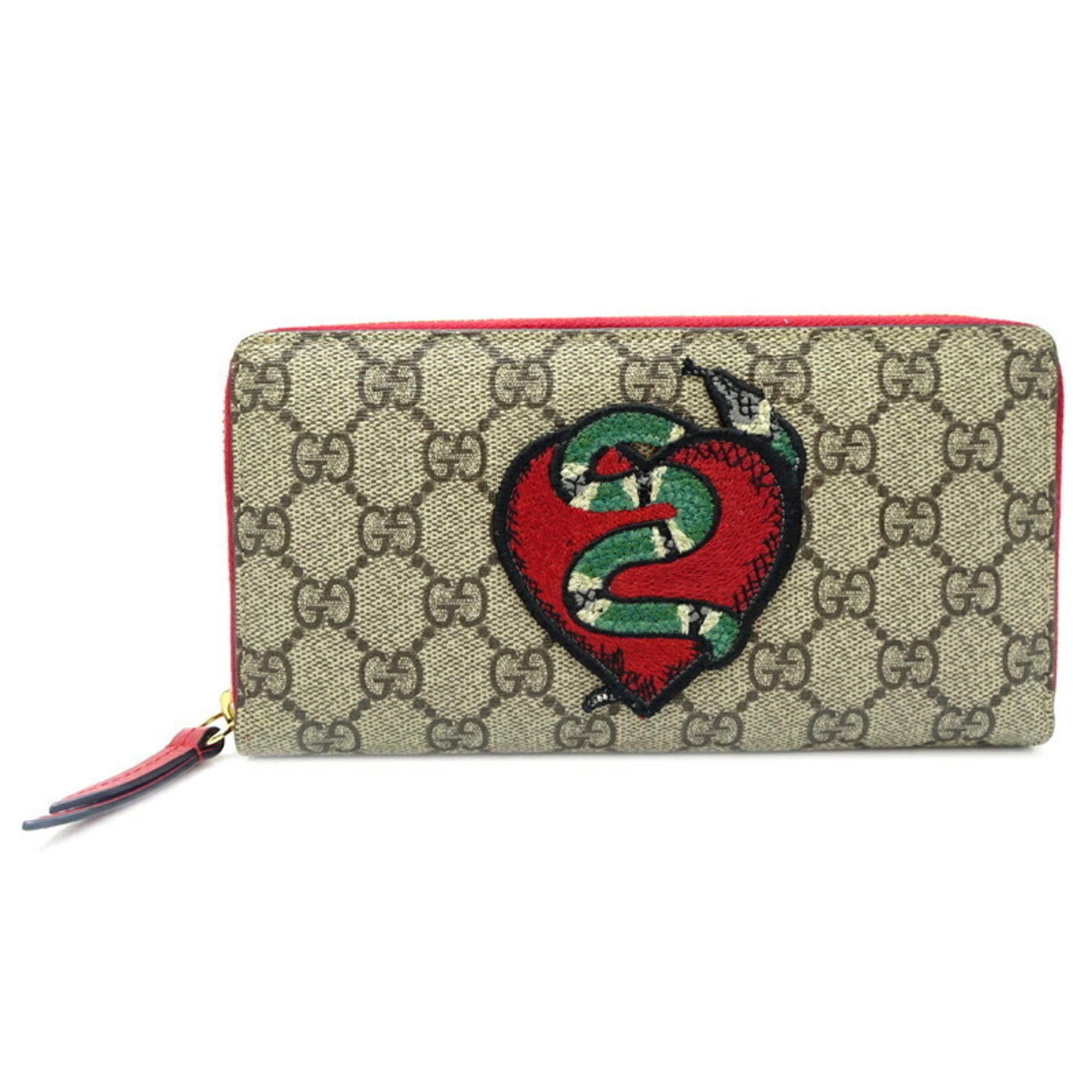 Gucci Gucci Snake Round Wallet Holiday Collection Women's and Men's Long 456863 GG Supreme Khaki (Green) Size ONE SIZE - 1 Thumbnail
