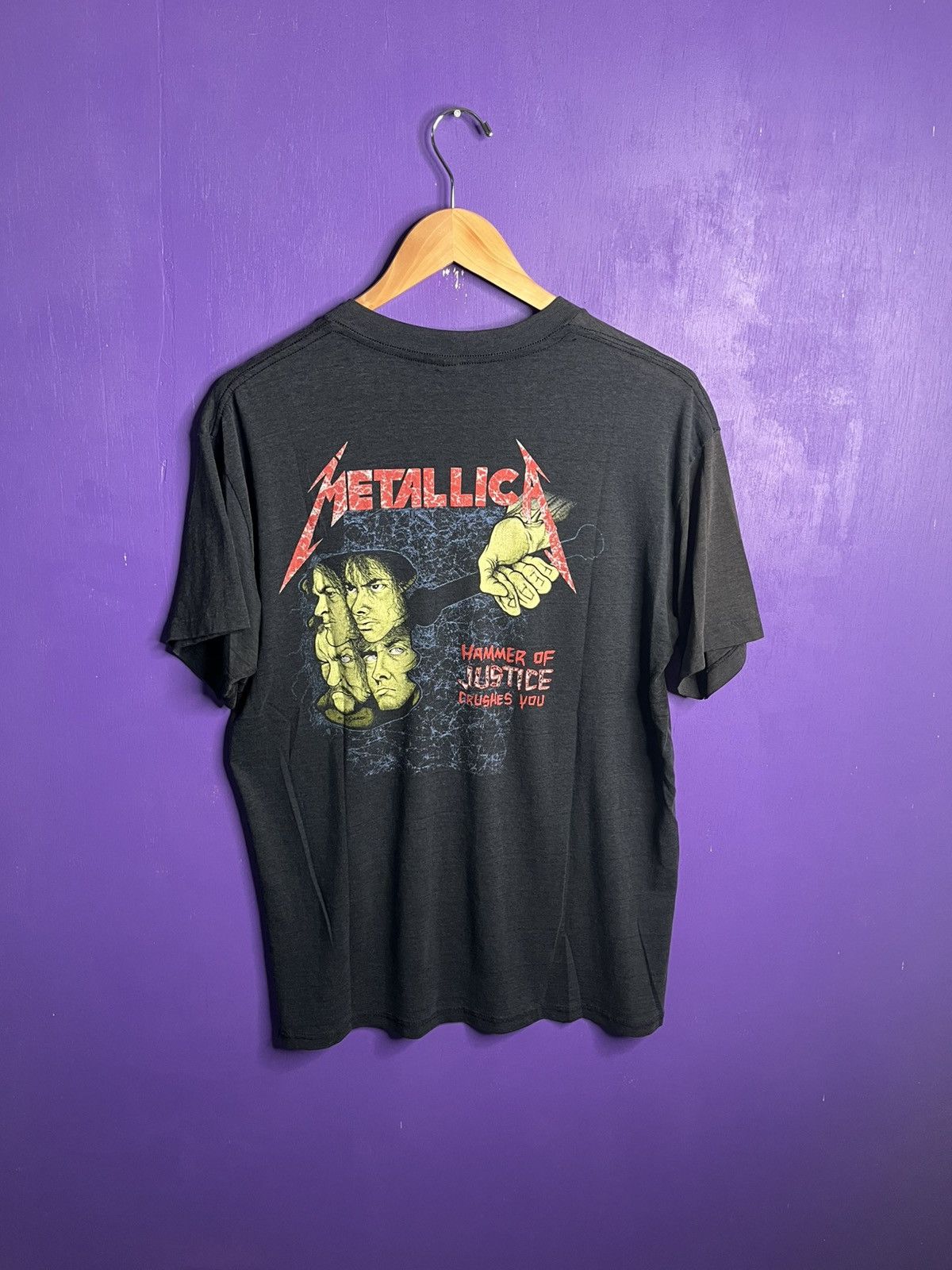 Band Tees × Vintage Vintage 1988 Metallica damaged justice tour t-shirt Size US M / EU 48-50 / 2 - 2 Thumbnail