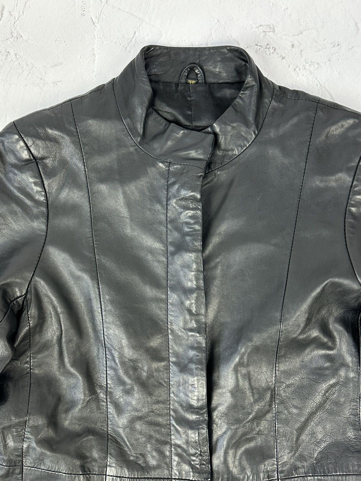 Vintage Vintage Black Leather Trench Coat Size XS / US 0-2 / IT 36-38 - 4 Thumbnail