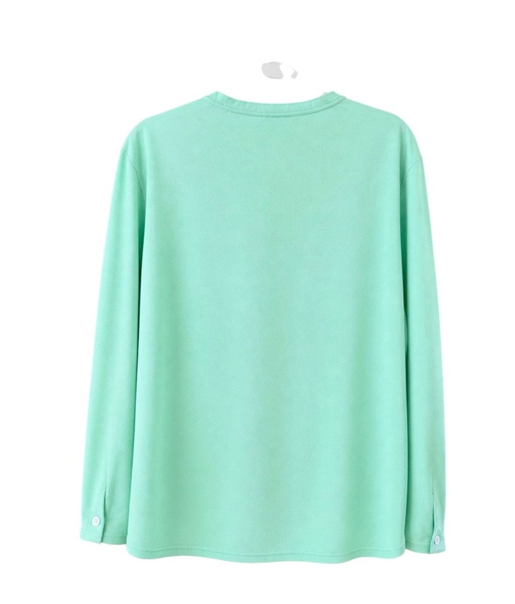 The Unbranded Brand Women's Unbranded Long Sleeve Tee 2X Mint Green Size XXL / US 16-18 / IT 52-54 - 3 Thumbnail