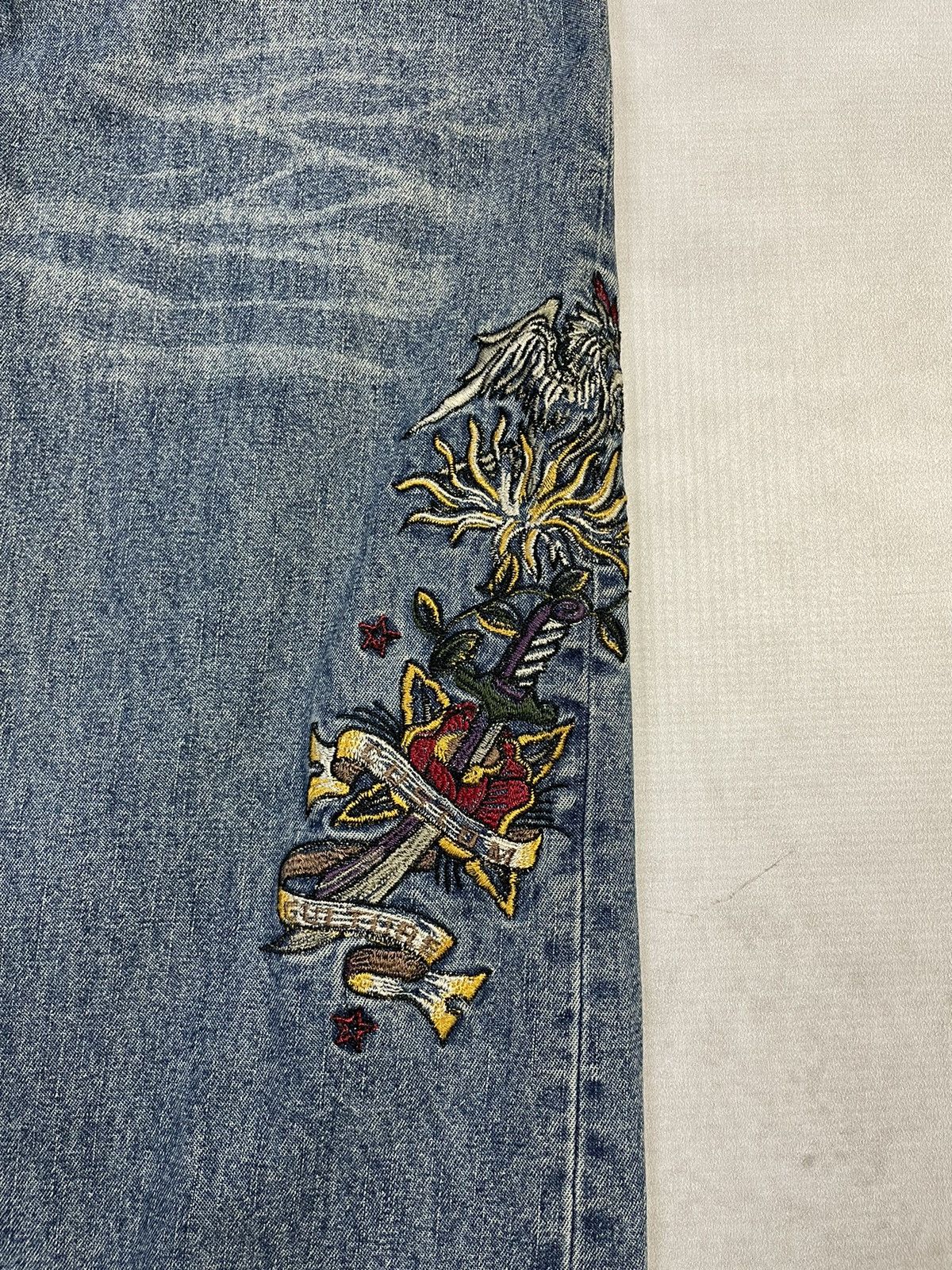 14th Addiction Custom Culture 🇯🇵 Flare 'Tattoo' Embroidered Jeans Size US 29 - 8 Thumbnail
