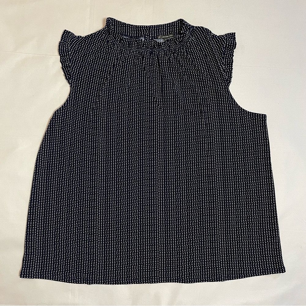 Adrianna Papell NWT New $59 Adrianna Papell Navy Polka Dot Ruffled Mock Nec Size 3XL / US 20-22 - 7 Thumbnail