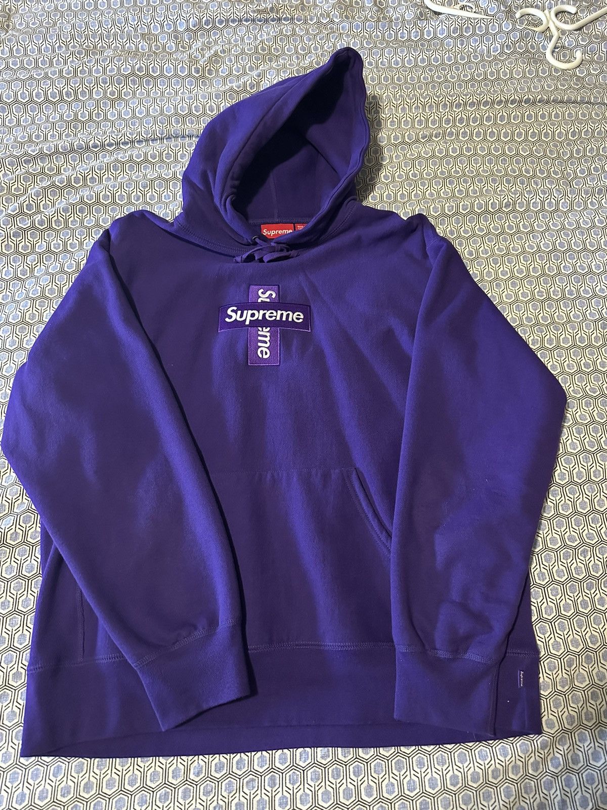 Supreme Supreme Cross Box Logo Hooded Sweatshirt in Purple | Grailed