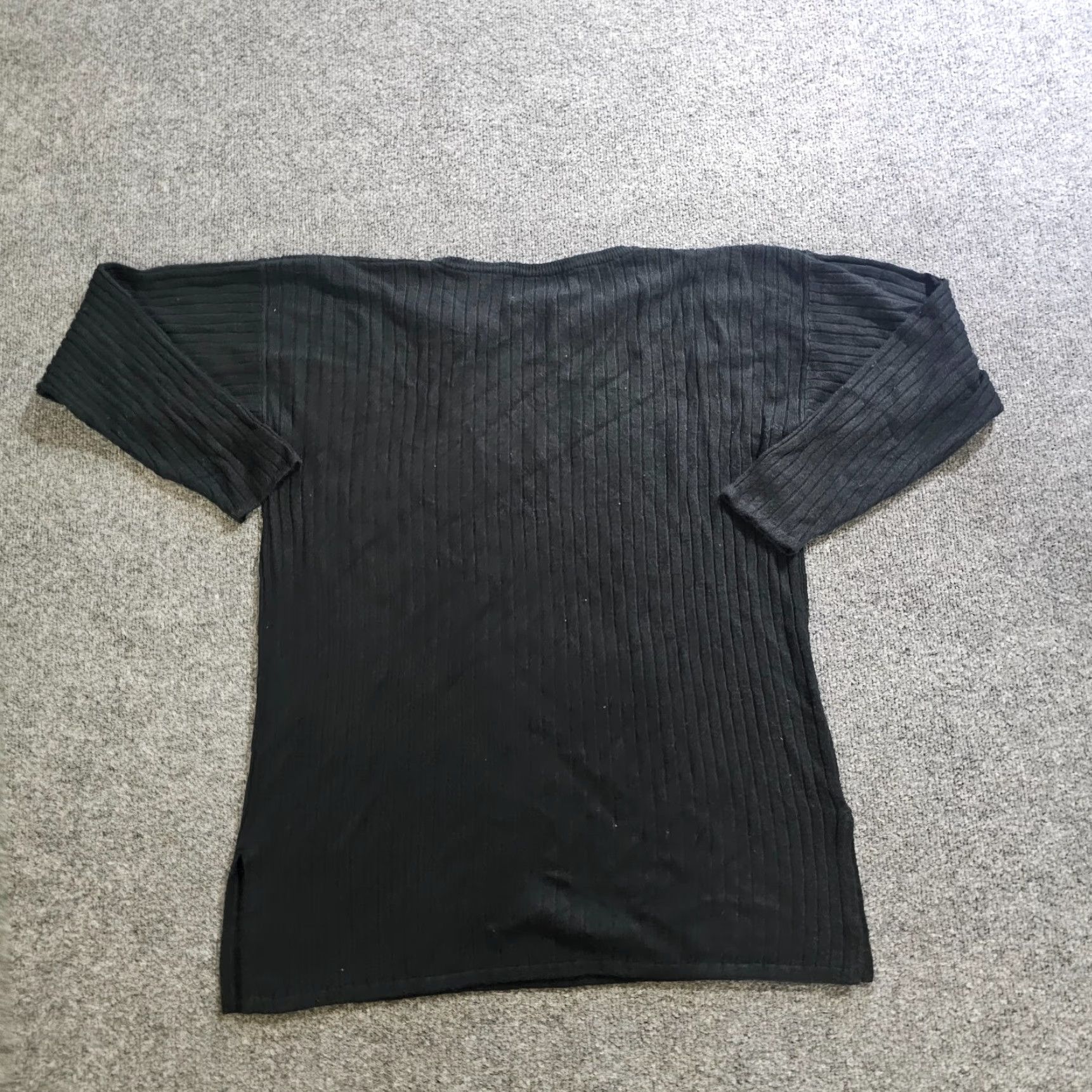 Express VINTAGE Express Tricot Sweater Top Womens Large Black Ribbed Knit Neutral Casual Size L / US 10 / IT 46 - 7 Thumbnail