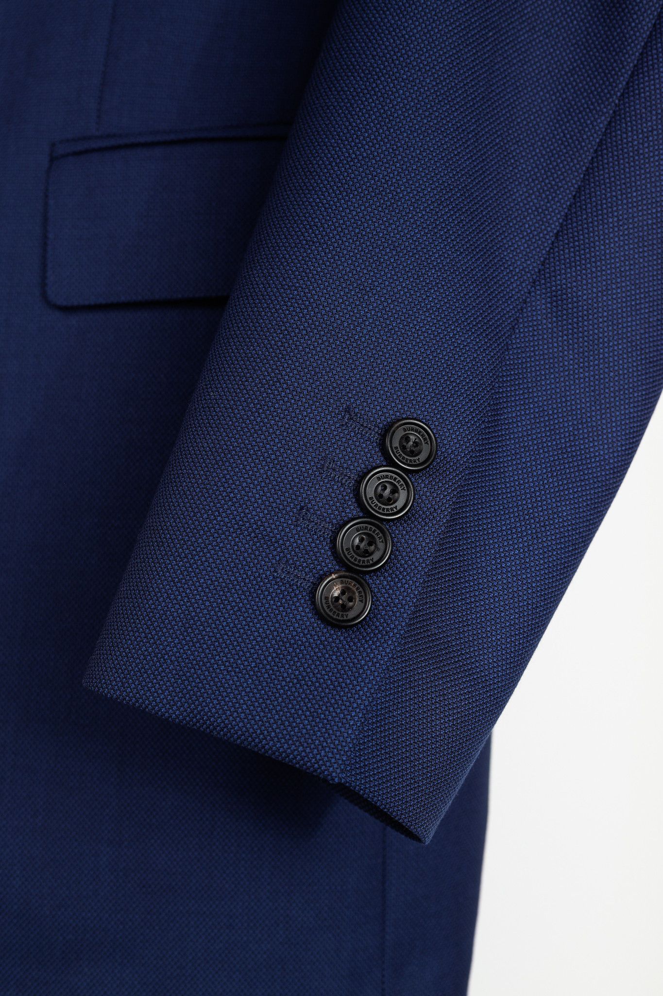 Burberry Burberry Blue Classic Fit Birdseye Wool Tailored Jacket Size 54R - 7 Thumbnail