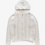 image of Yitai Chevron Stitch Hoodie Super Heavy Weight Relaxed Fit in White, Men's (Size XL)