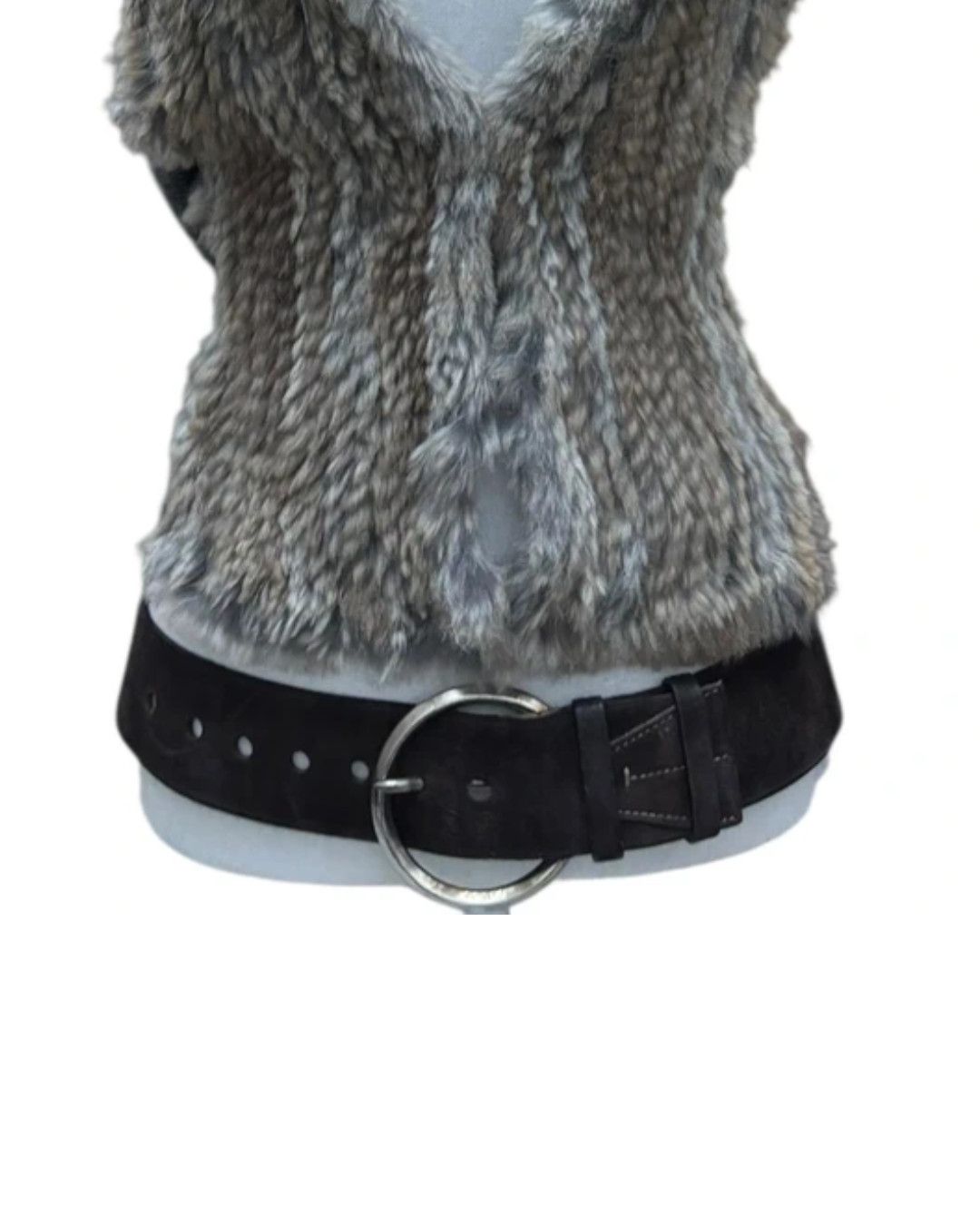 Prada Prada Brown Suede Belt with Oversized Round Buckle c.2000s Size ONE SIZE - 7 Thumbnail