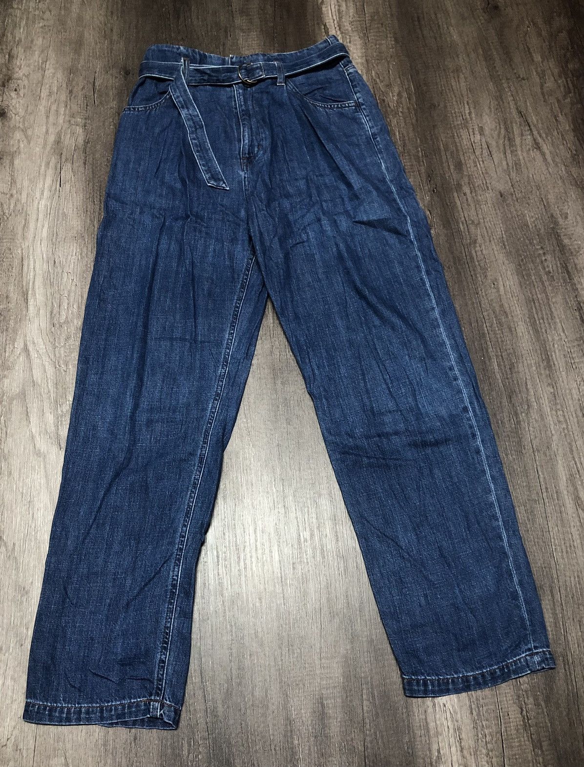 Japanese Brand × Uniqlo × Vintage Uniqlo Jeans Fit Relaxed Style Tapered With Belt (unisex) Size 28" / US 6 / IT 42 - 8 Thumbnail