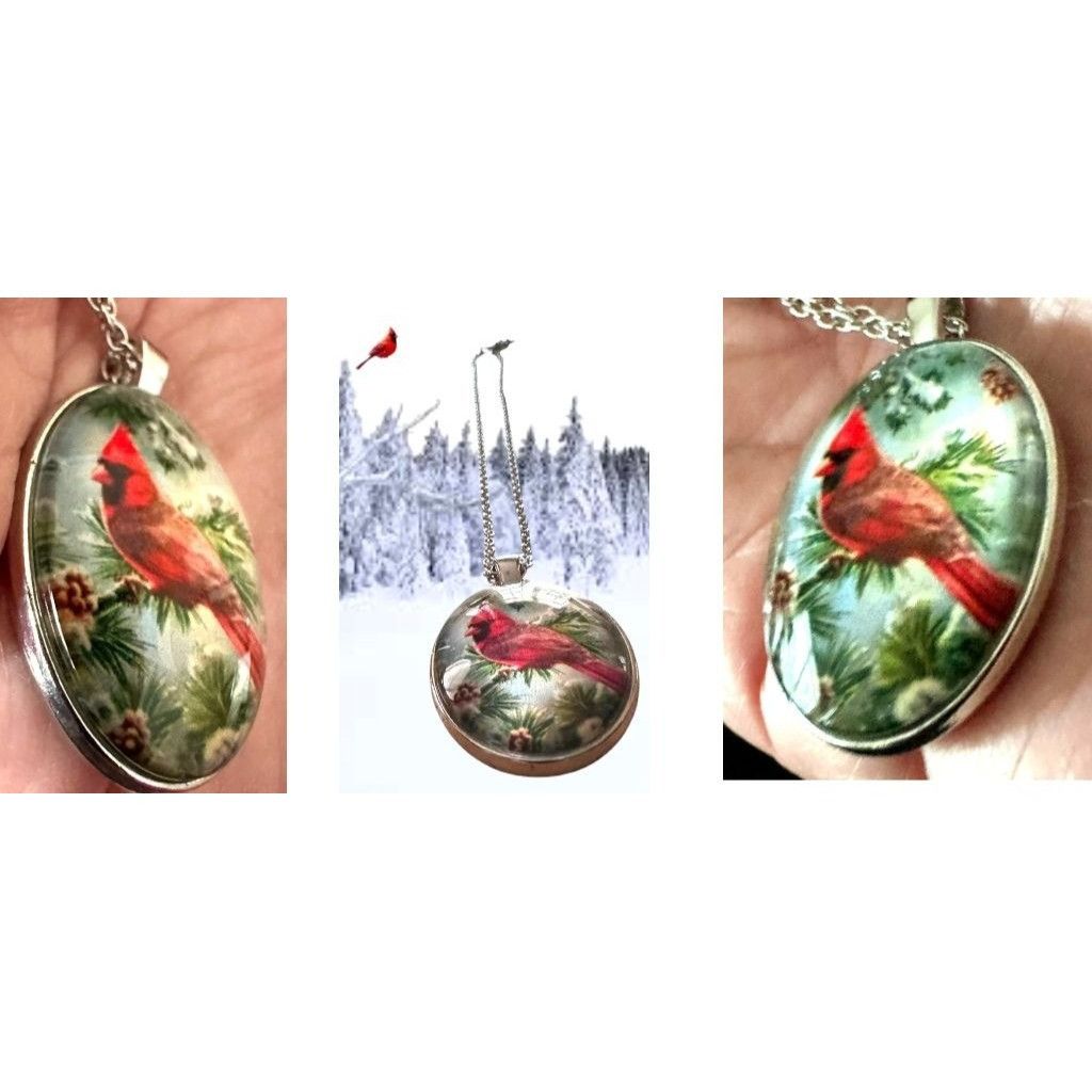 Handmade Cardinal Necklace New 18 in Chain Loved One Anniversary Size ONE SIZE - 10 Thumbnail