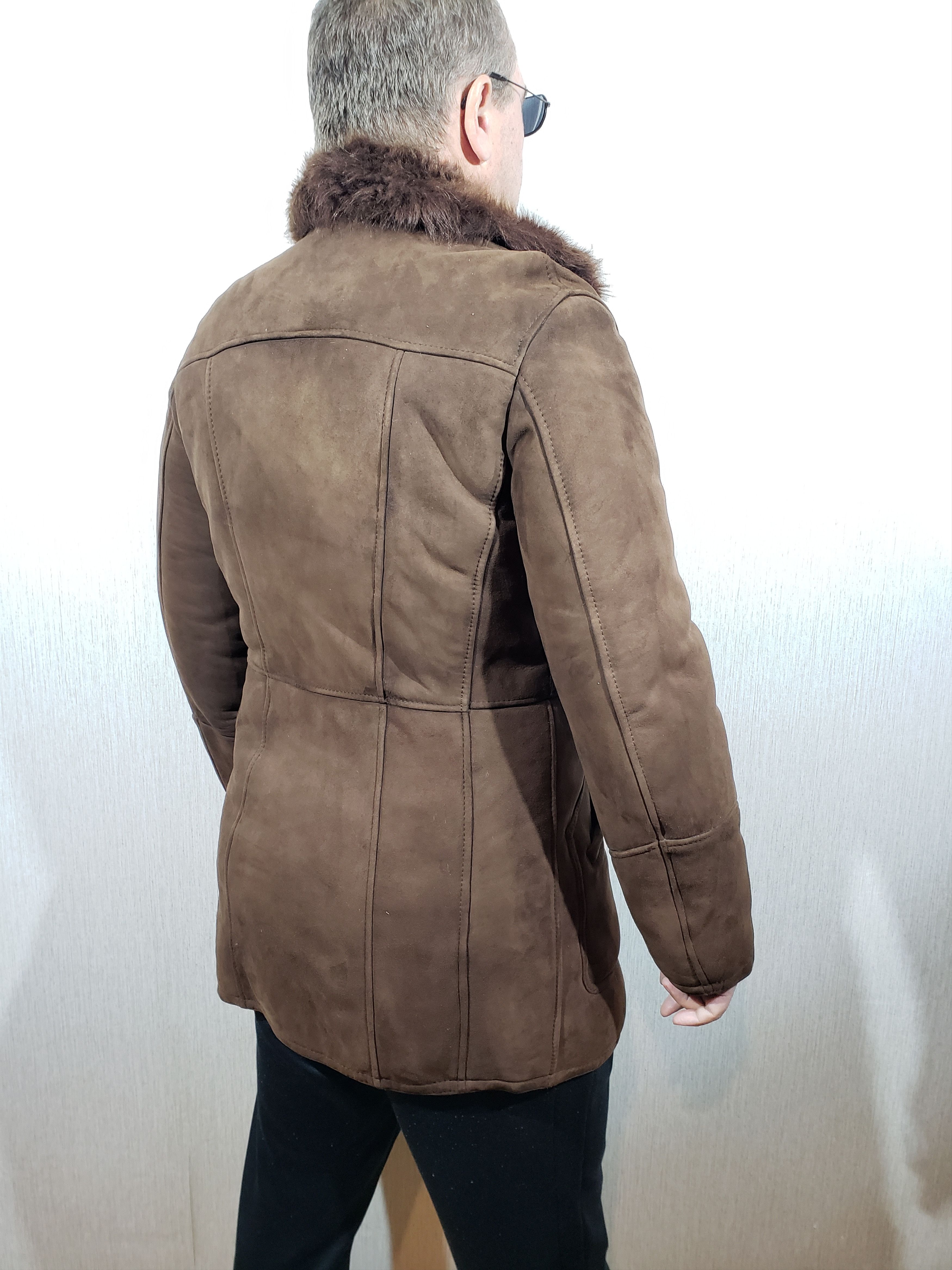 Other Men's brown sheepskin coat with buttons. Size US M / EU 48-50 / 2 - 6 Thumbnail