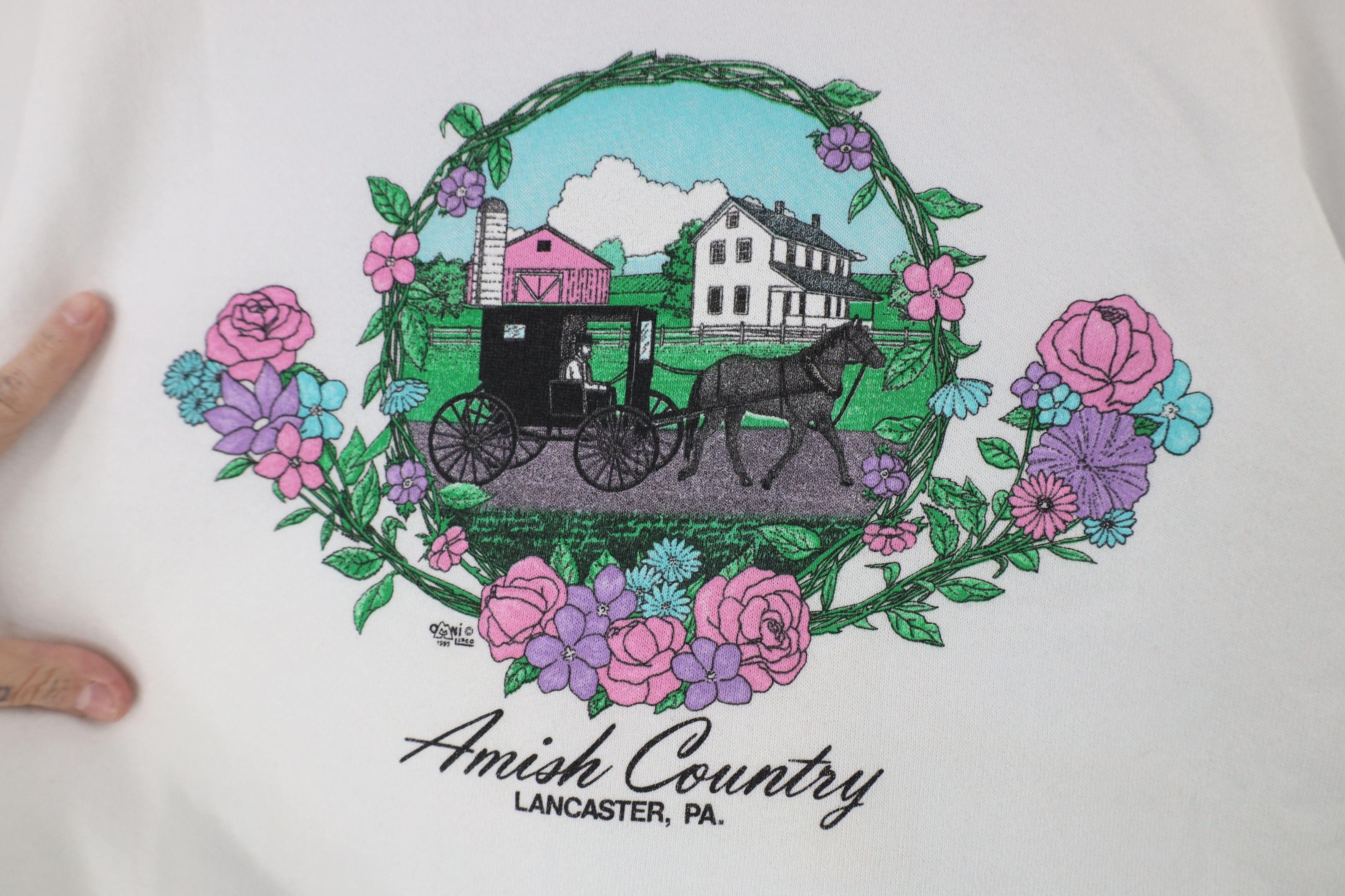 Vintage Vintage 90s Streetwear Country Lancaster Flower Sweatshirt Size XL / US 12-14 / IT 48-50 - 4 Thumbnail