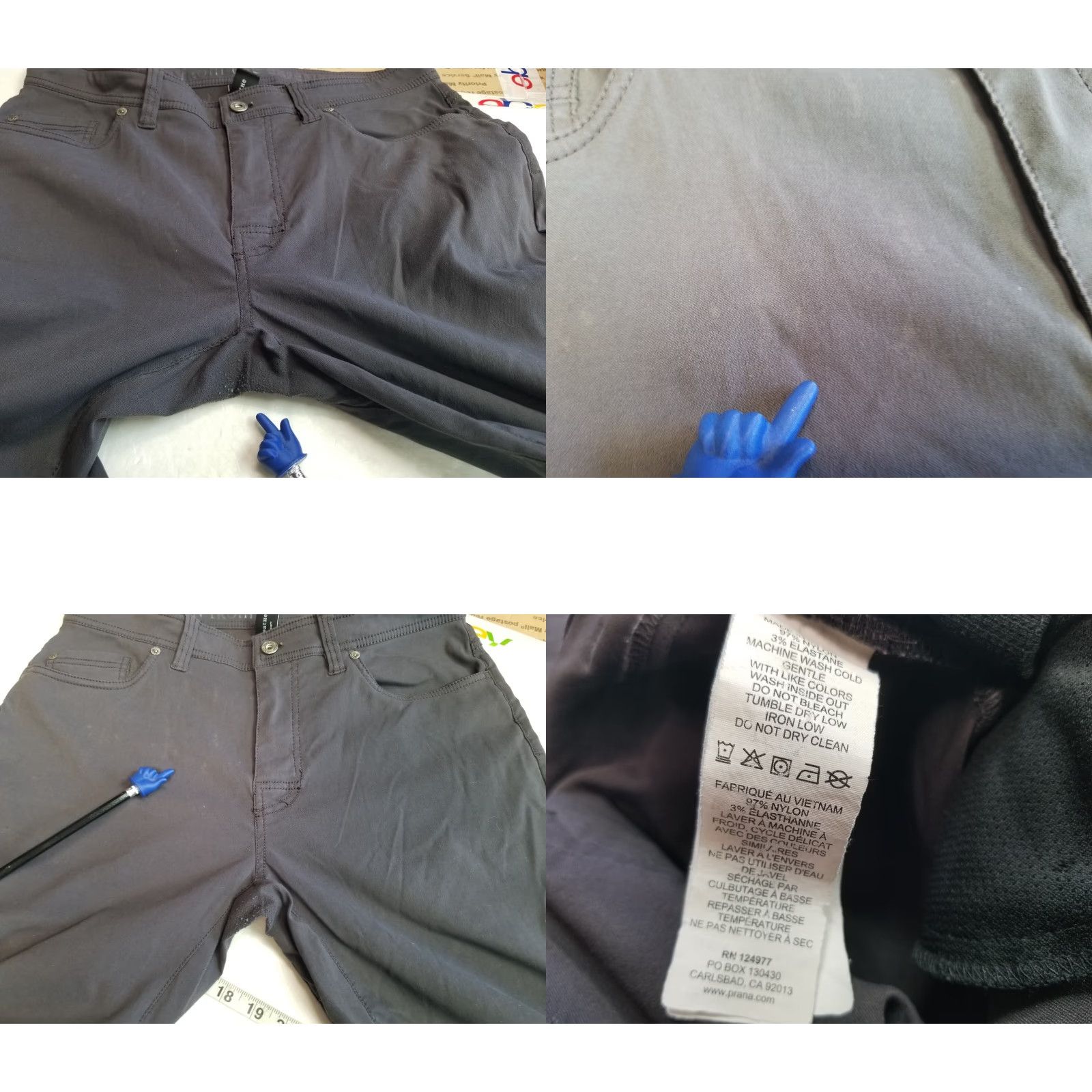 Prana PrAna Breathe Dark Grey Stretch Jeans Slim Fit Men's Size 34x30 See Pics Size US 34 / EU 50 - 8 Thumbnail
