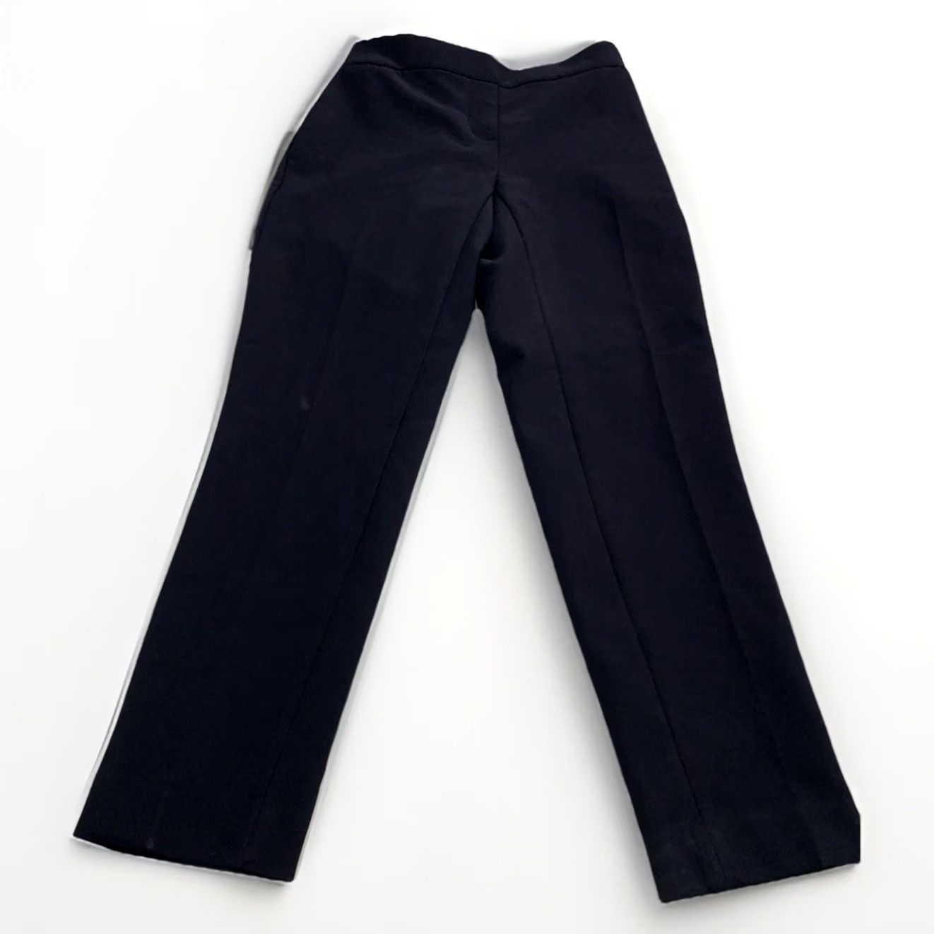 Calvin Klein Calvin Klein Slim Leg Cropped Trousers Pull On Womens 00 Black Polyester Blend Slimming Career Pant Size 24" / US 00 / IT 34 - 2 Thumbnail
