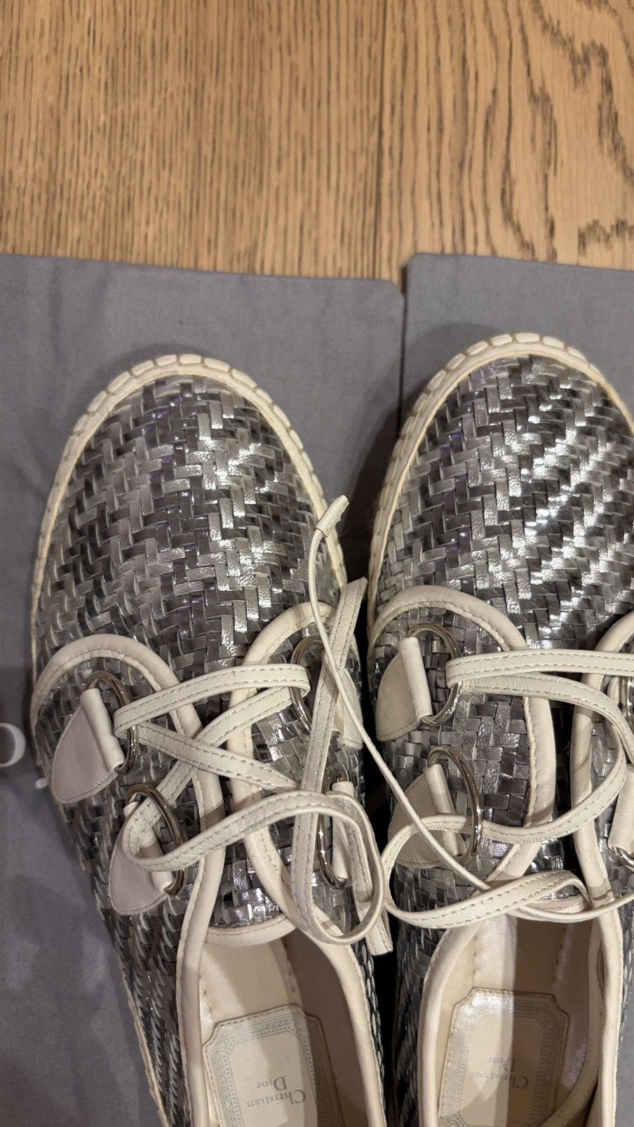 Dior Leather woven espardilles Size US 8 / IT 38 - 4 Thumbnail