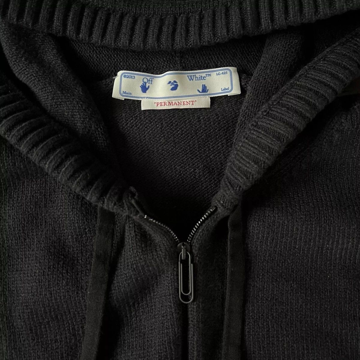 Off-White OFF-WHITE c/o Virgil Abloh Diagonal Full Zip Knit Hoodie Size US L / EU 52-54 / 3 - 6 Thumbnail