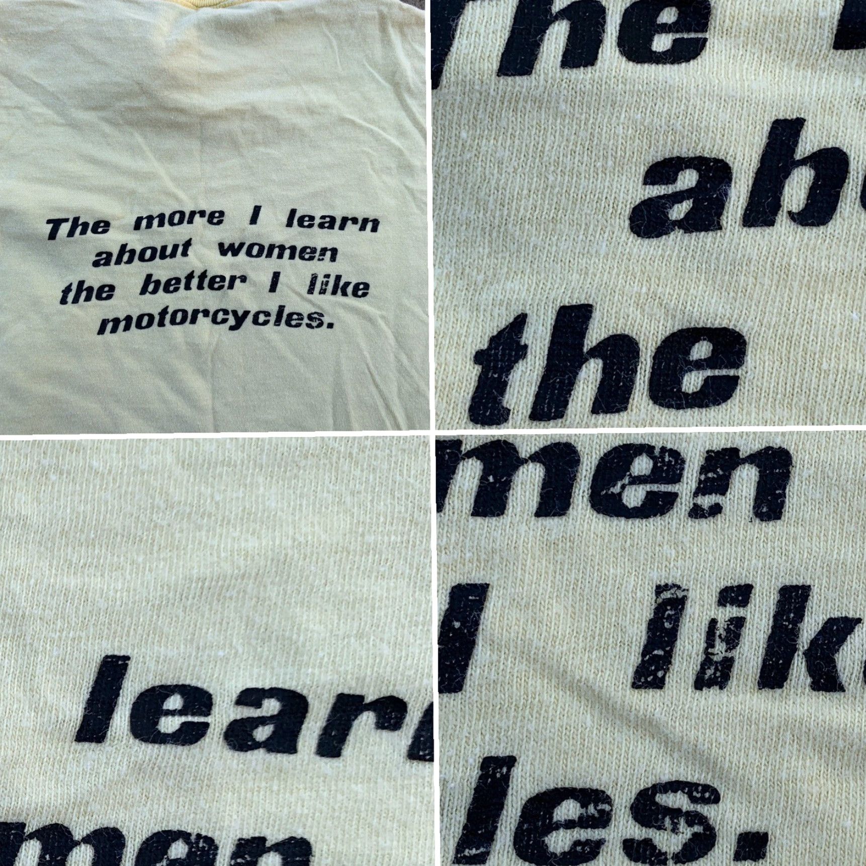 Anvil VINTAGE The More I Learn About Women The Better I Like Motorcycles T-Shirt M 70s Size M / US 6-8 / IT 42-44 - 7 Thumbnail