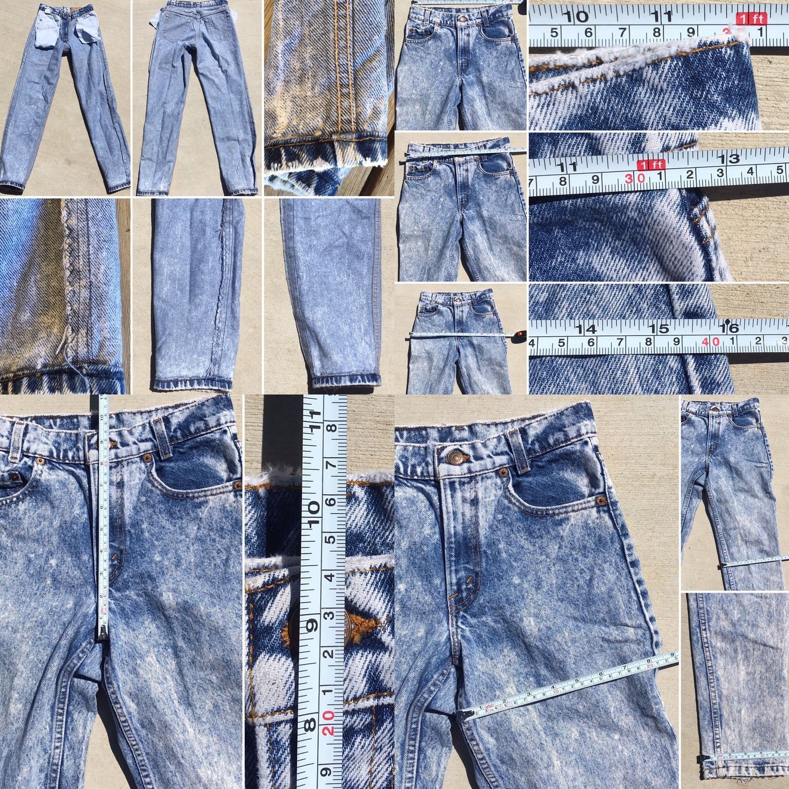 Levi's VINTAGE Levi's 505 Jeans Denim Blue Acid Wash High Waist Tapered Leg 25 in Waist 80s 90s Mens Womens Unisex Jeans Size 26" / US 2 / IT 38 - 8 Thumbnail