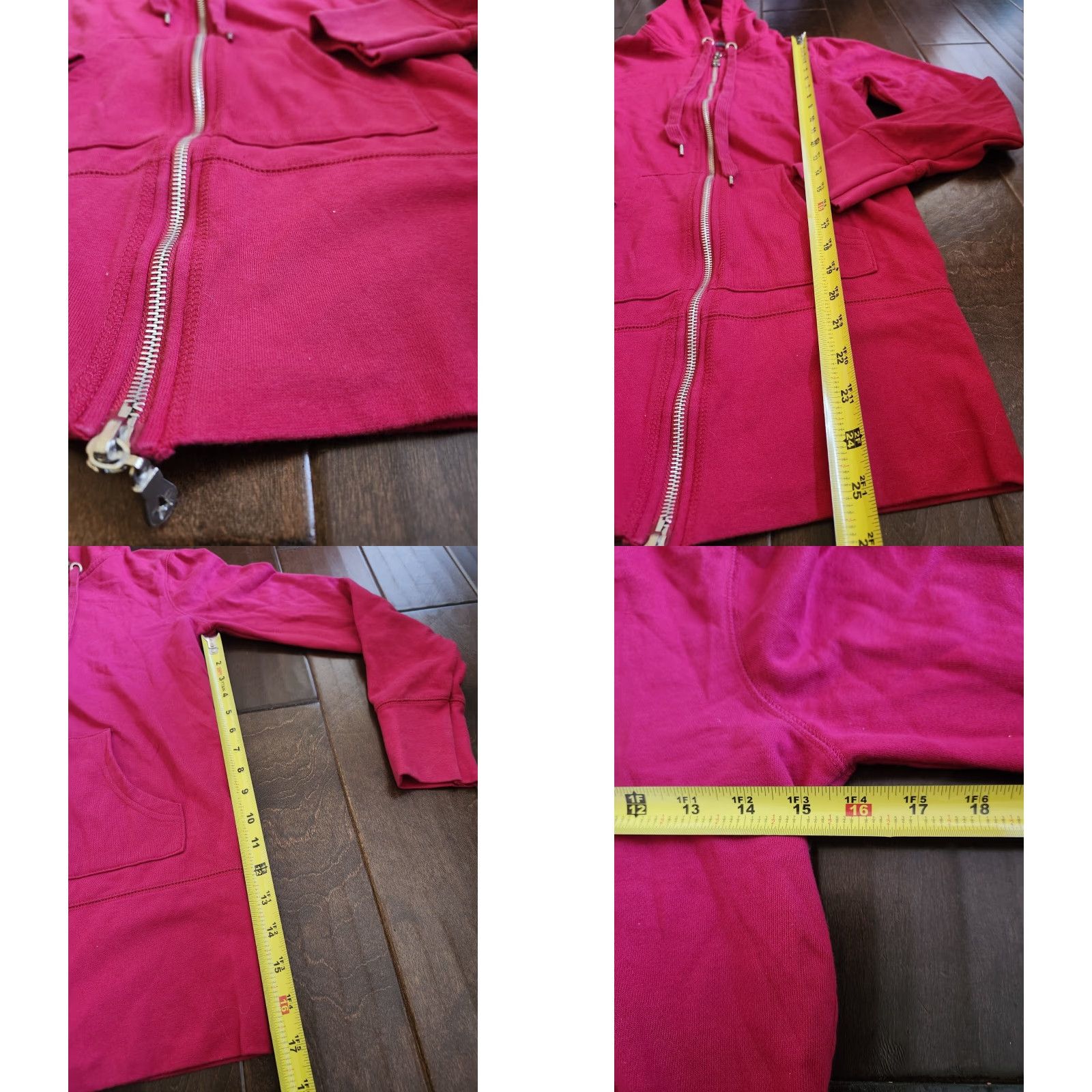Vintage Rival Academy Men’s Red Full Zip Hoodie - Size S - Hooded, Pockets, Regular Fit, Solid Pattern, Polyester Cotton Size US S / EU 44-46 / 1 - 8 Thumbnail