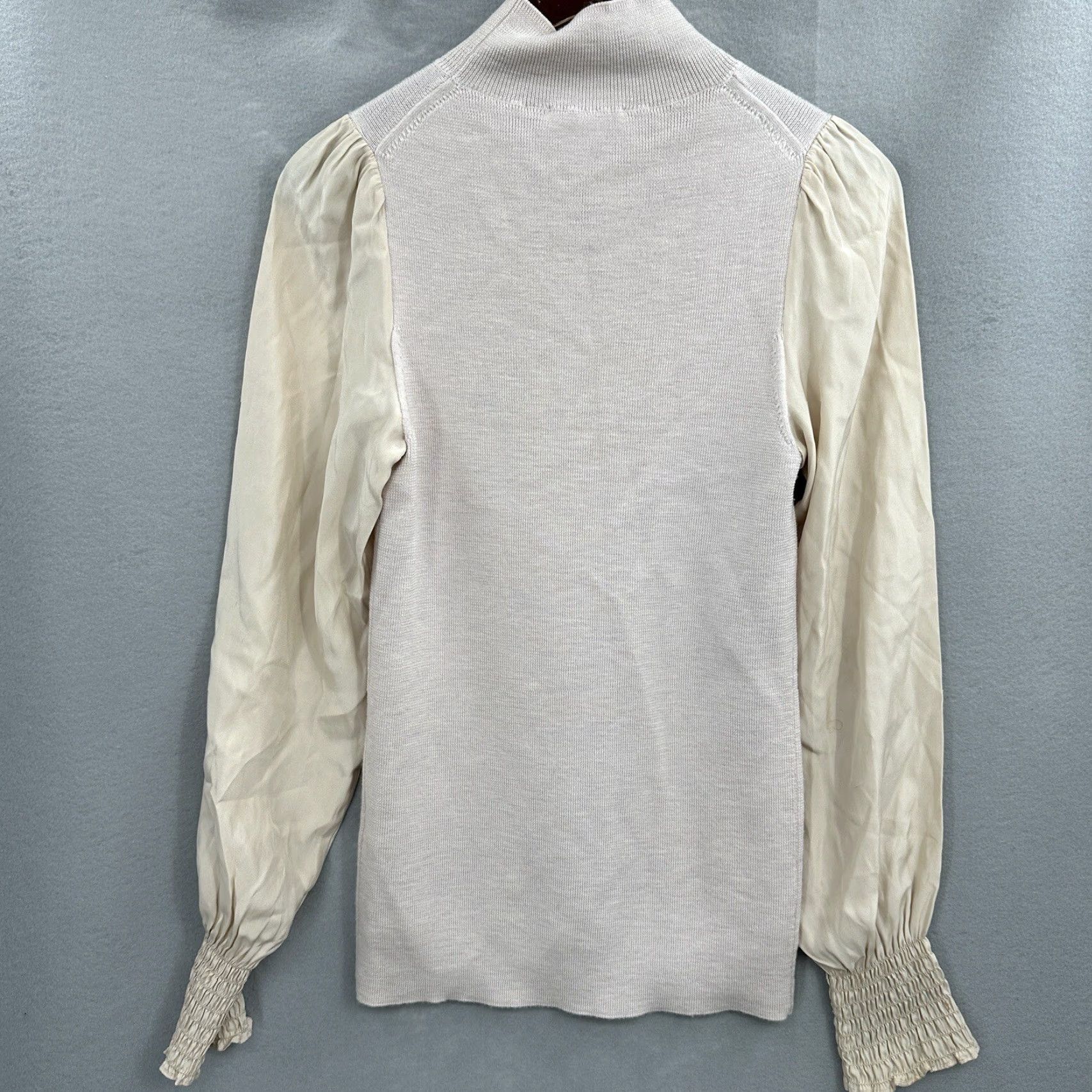 Rebecca Taylor Rebecca Taylor Sweater Womens Medium Puff Sleeve High Neck Knit Blush Pink Designer Ruffle Size M / US 6-8 / IT 42-44 - 5 Thumbnail