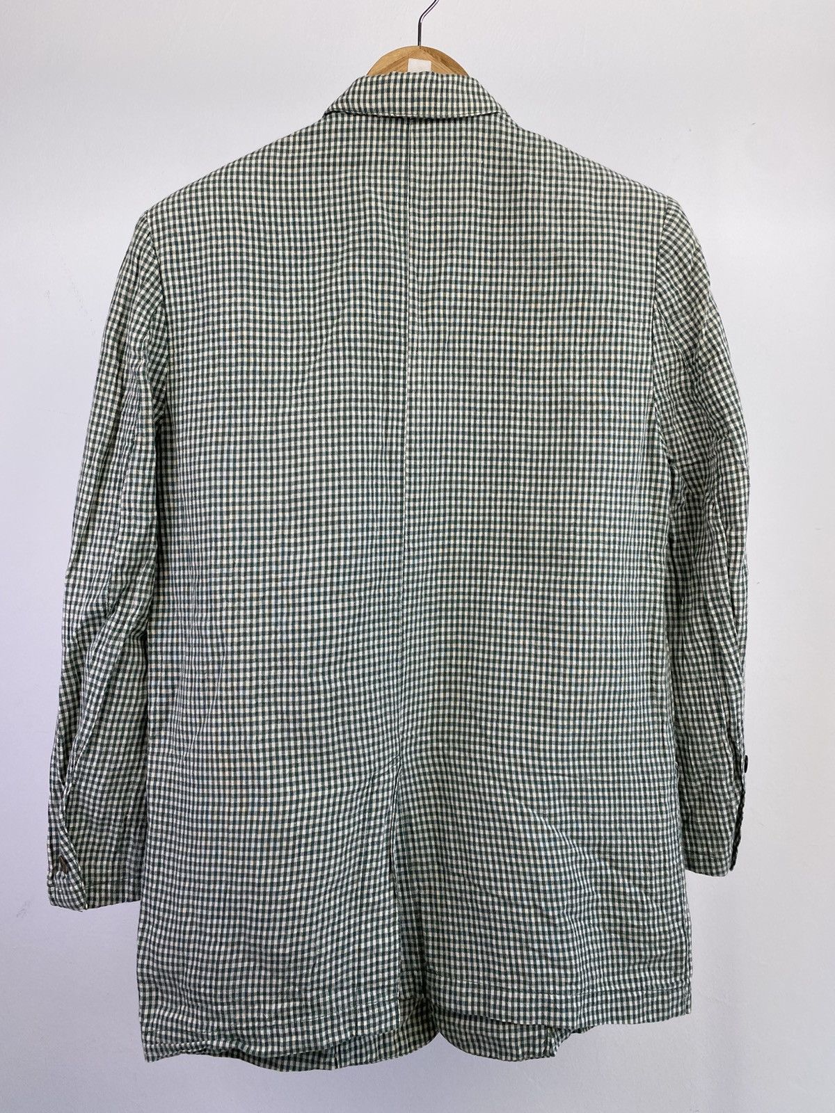 Issey Miyake Vintage 90's Issey Miyake Sport Linen Blend Tartan Jacket Size US M / EU 48-50 / 2 - 10 Thumbnail