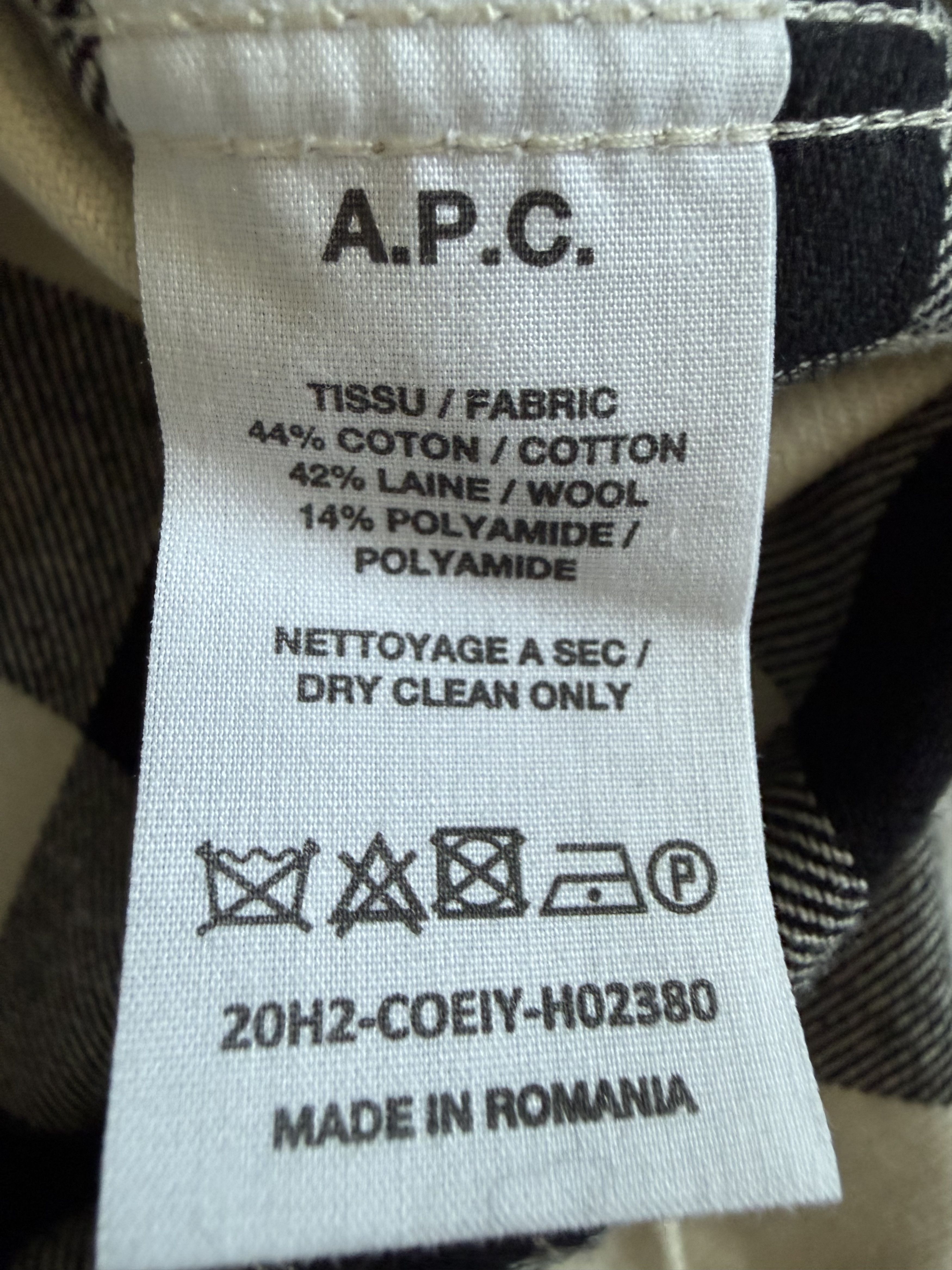 A.P.C. Plaid Wool Button Down Shirt Size US L / EU 52-54 / 3 - 4 Thumbnail